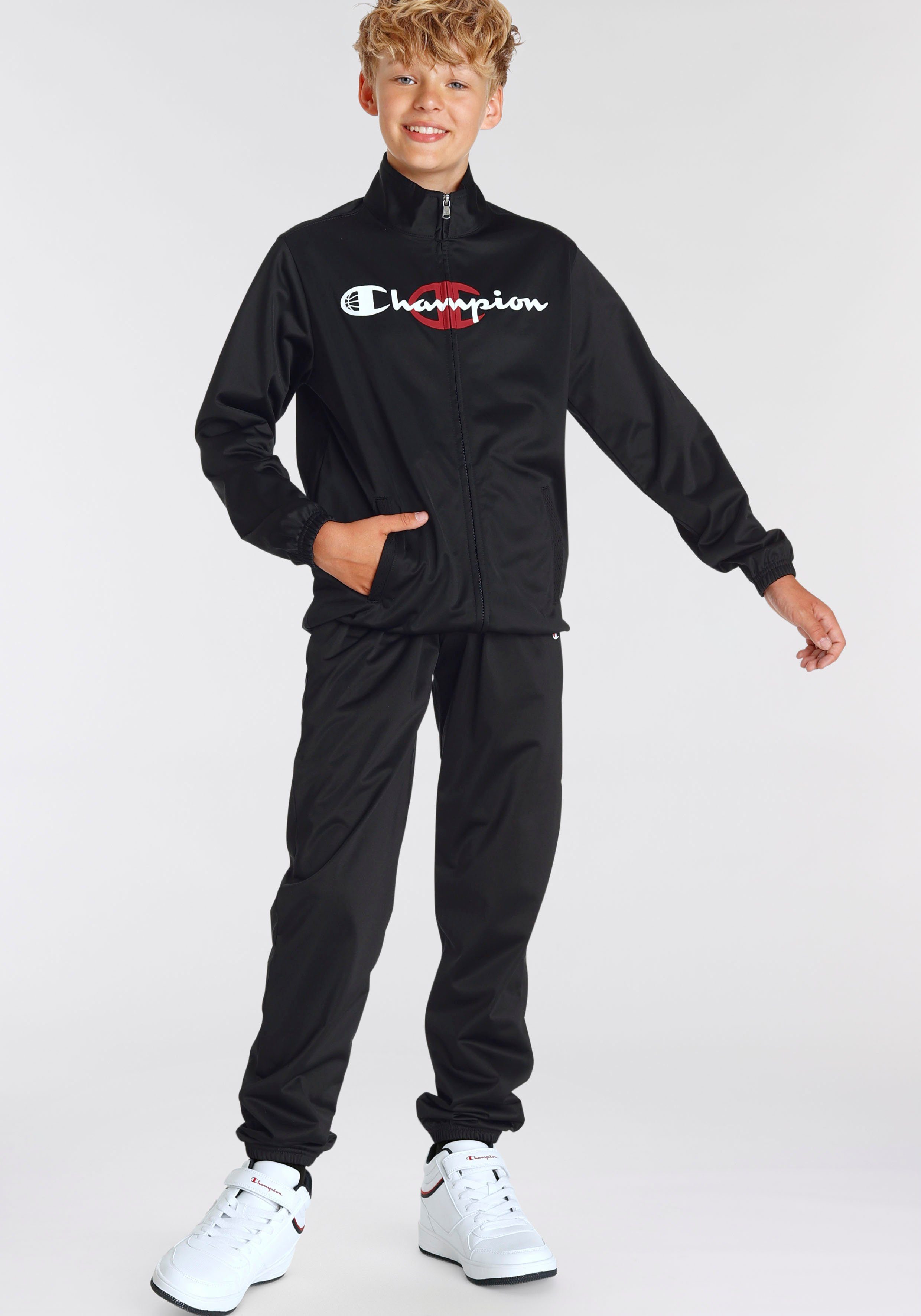 Angebot anführen Champion Trainingsanzug Full Zip Tracksuit Kinder (2-tlg) - schwarz für