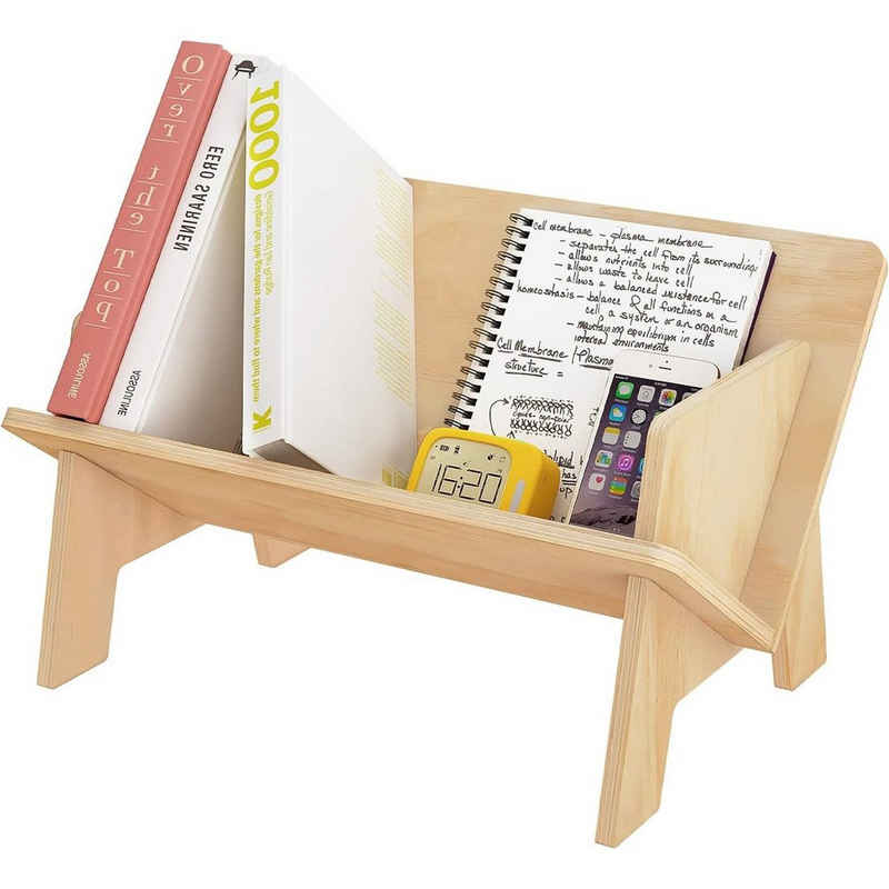 götäzer Bücherregal Einfaches neigbares Bücherregal aus Holz, Desktop-Aufbewahrung, 1-tlg., Einfache Demontage und Montage, Platz für Bücher und Zeitschriften