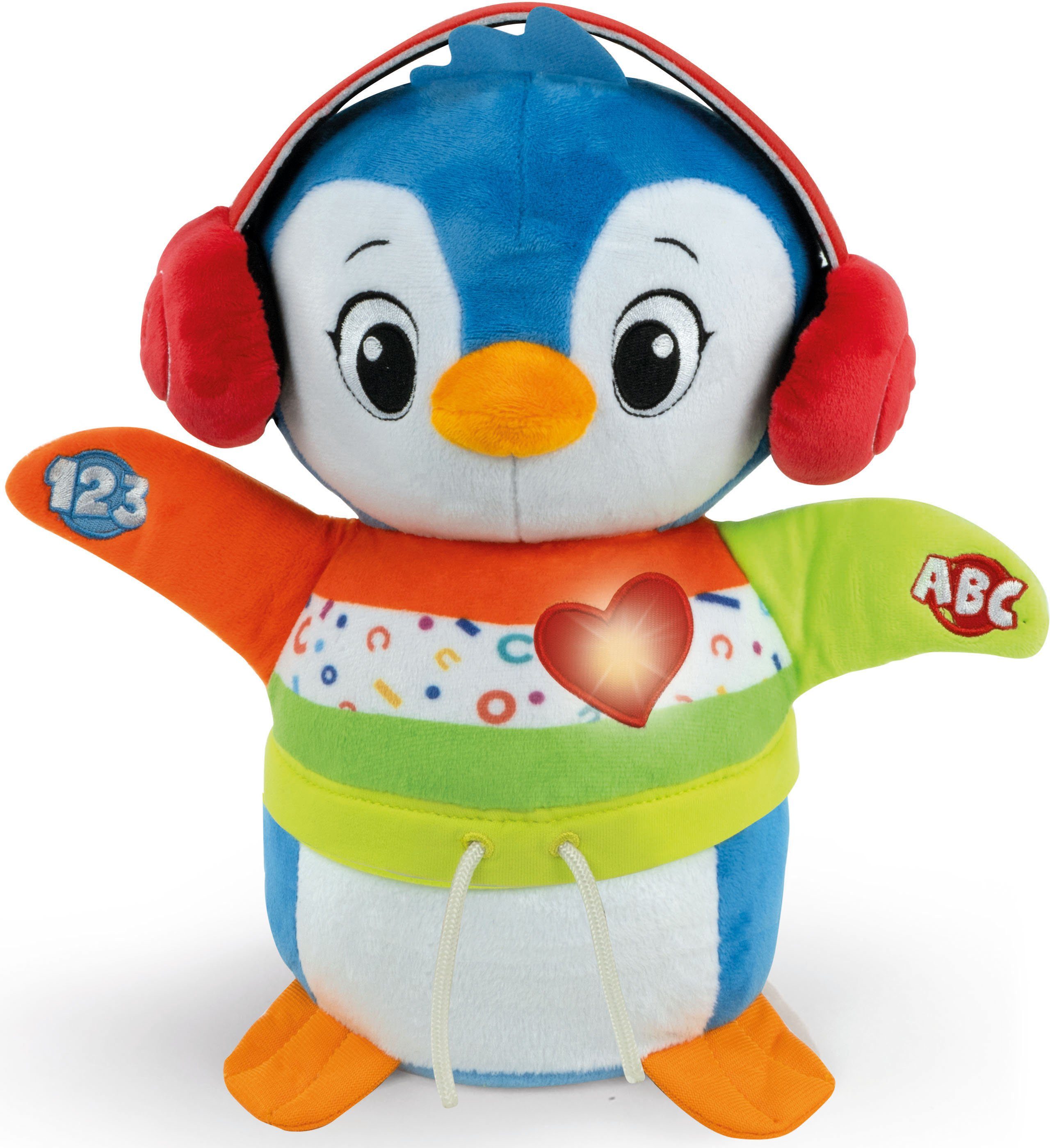 Clementoni® Kuscheltier Baby Clementoni, Tanz-mit-mir Pinguin, mit Licht-  und Soundeffekten