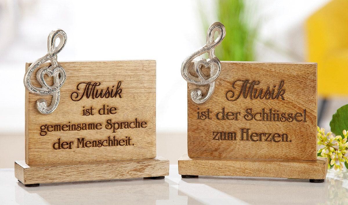 GILDE Ersatzscherkopf GILDE Holz Botschaften Musik Mangoholz, mit Alu Notenschlüssel Applik.