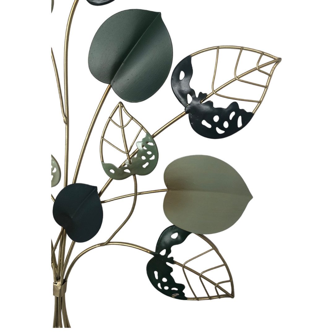 abc HOME Wanddekoobjekt, Wanddeko Blätter, Metall, 60 cm H