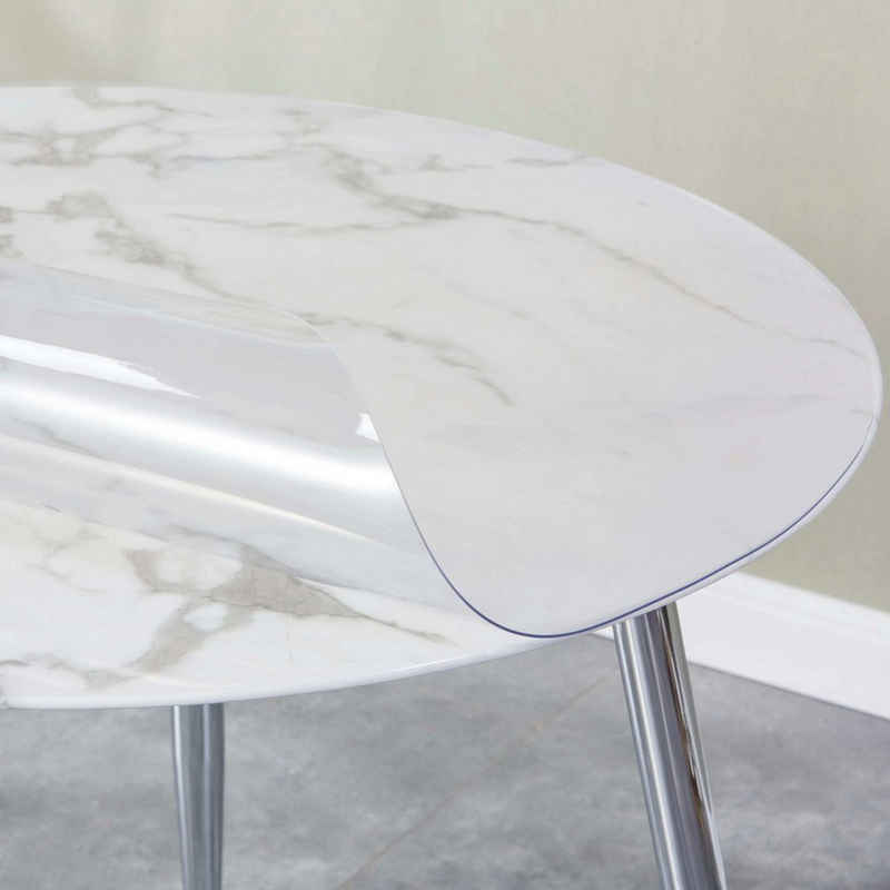 HOOZ Tischdecke transparent und abwischbar 1,5 mm dick schützende Tischfolie (Packung 1-tlg, Ø 60 x 0,15 cm), Rund