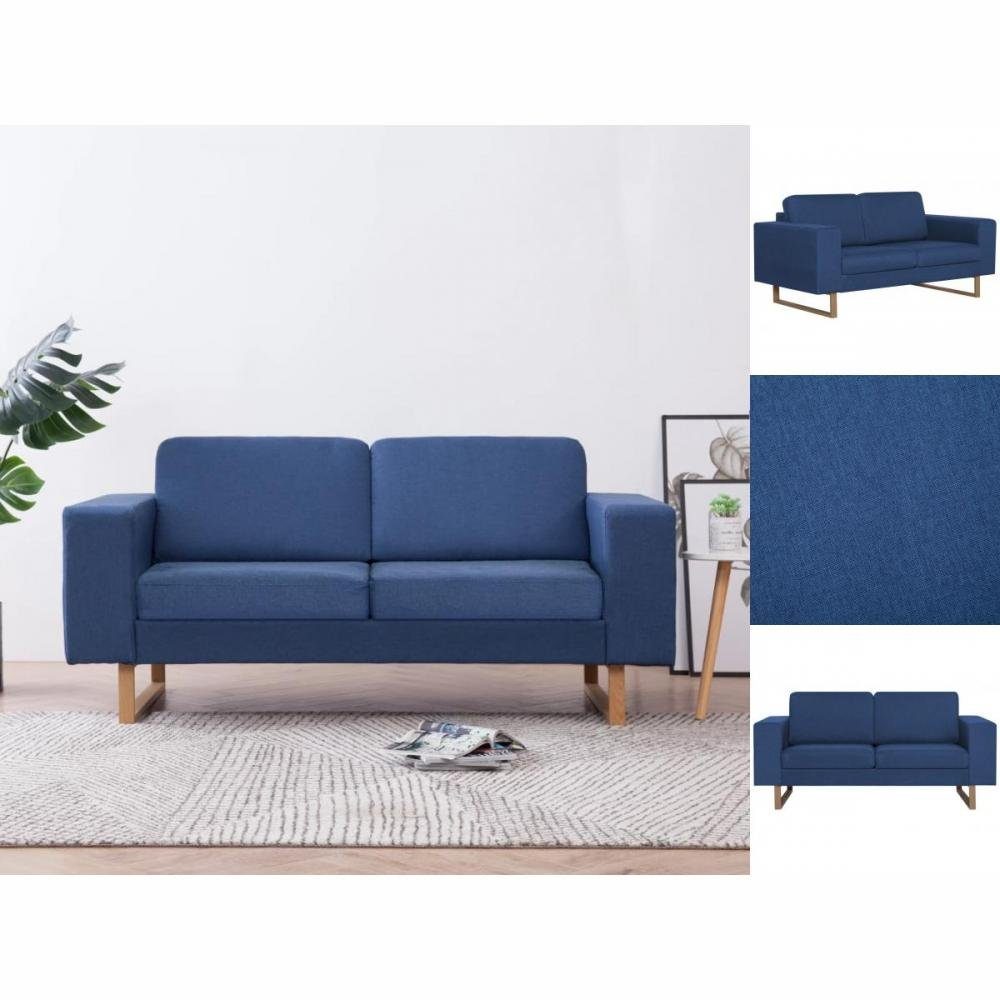 vidaXL Sofa 2-Sitzer-Sofa Stoff Blau Couch