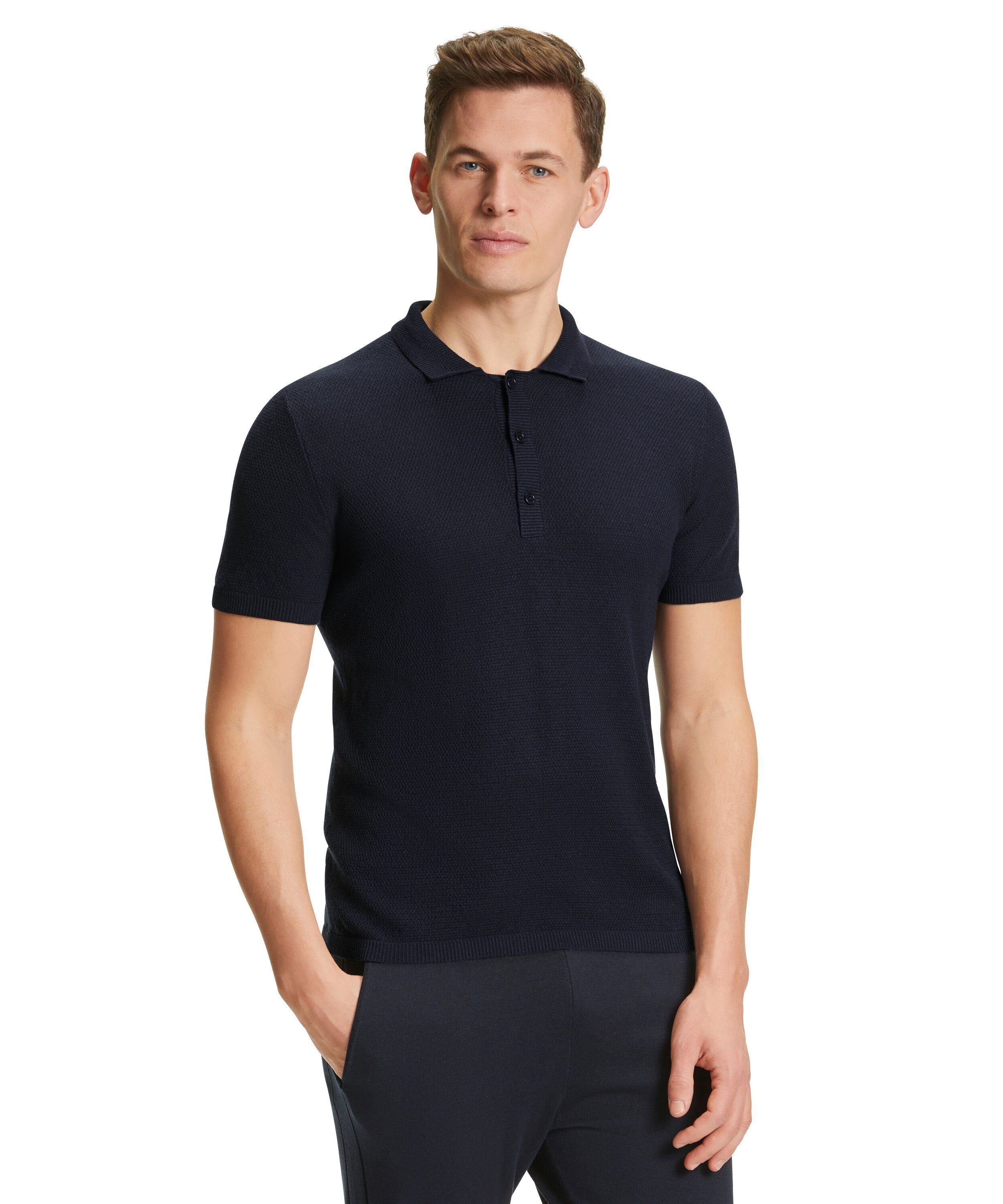 FALKE Poloshirt mit Leinenanteil space blue (6116)