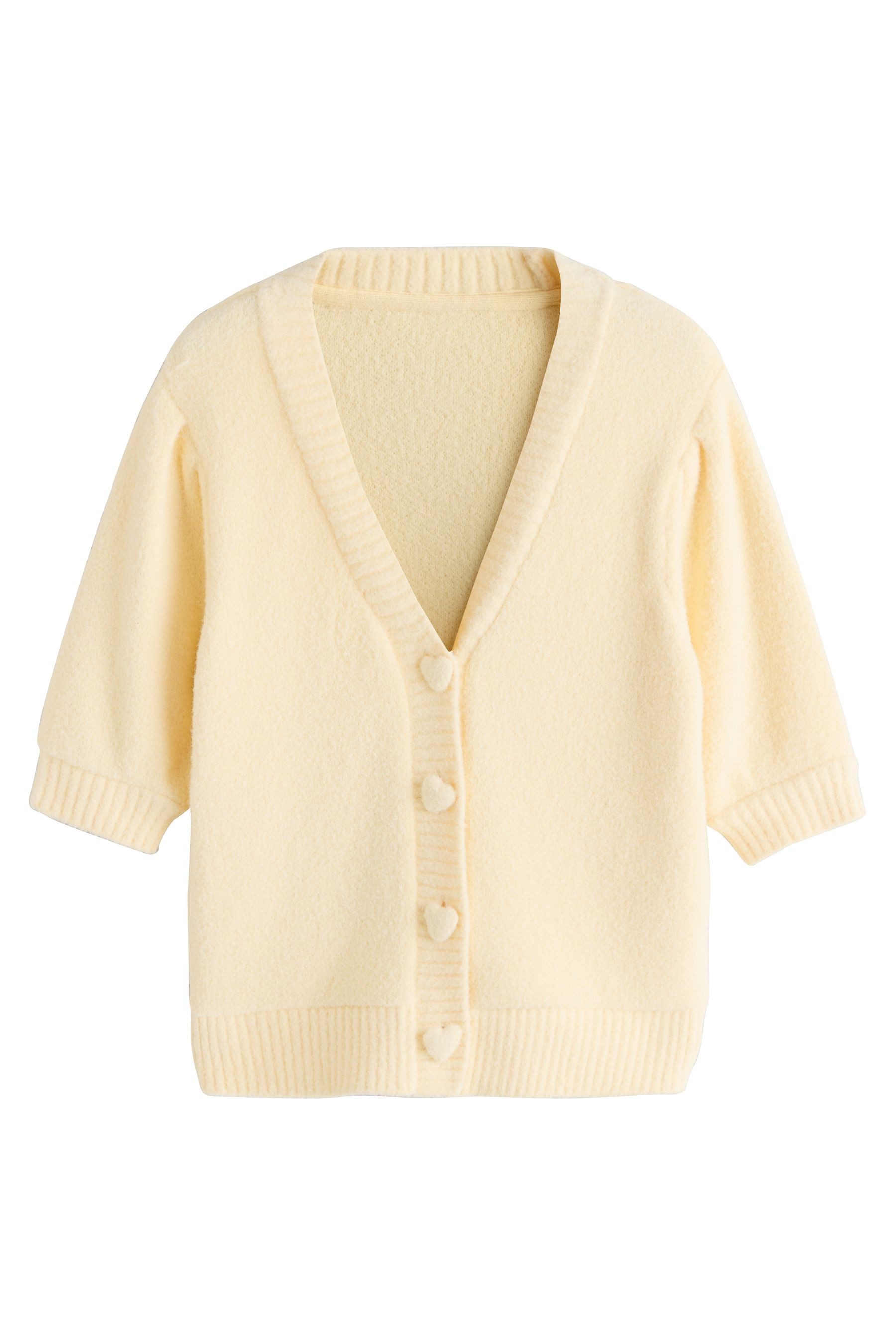 Next Strickjacke Kurzarm-Strickjacke mit herzförmigen Knöpfen (1-tlg) günstig online kaufen