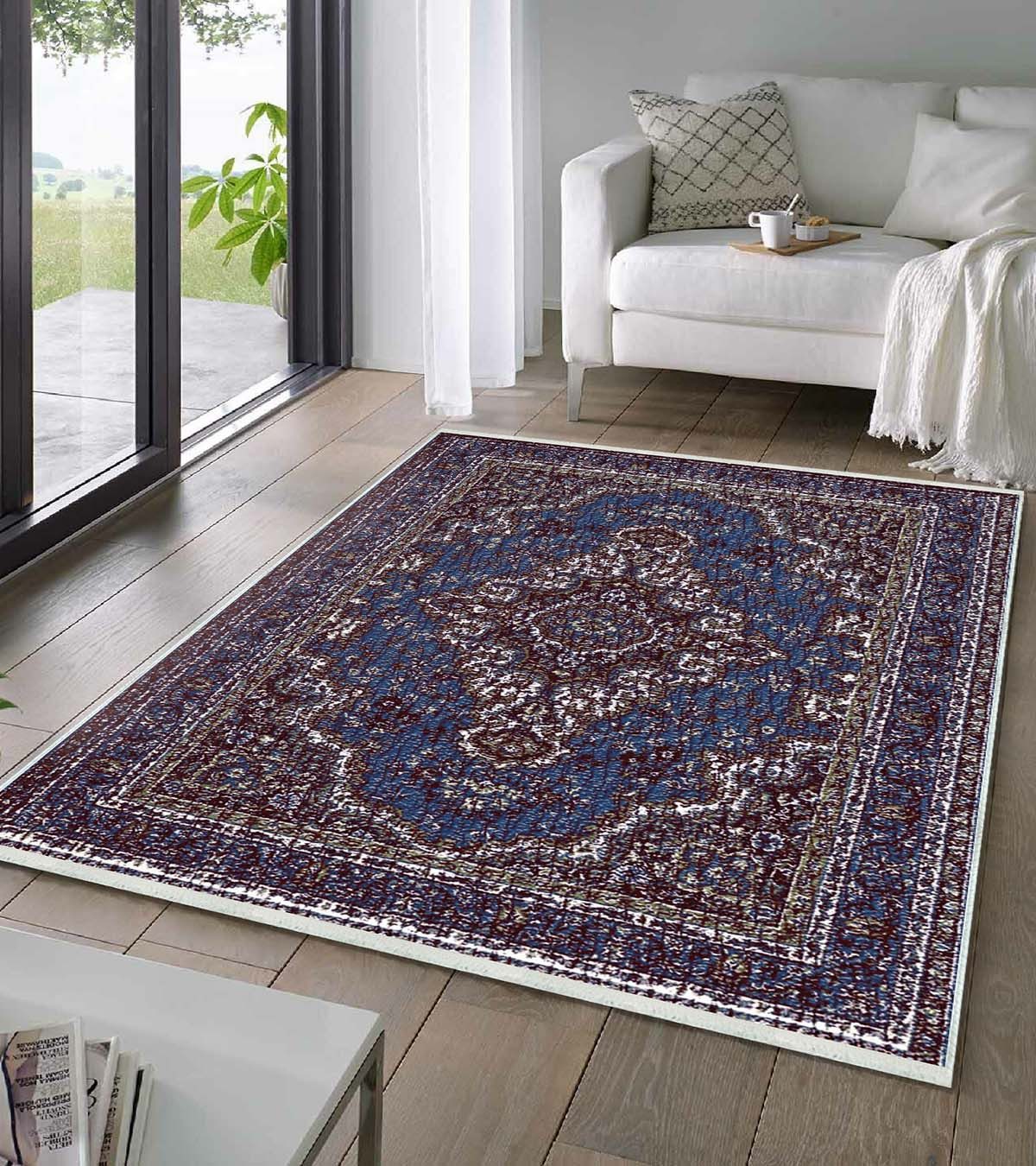 Jungengel Teppich Orientteppich in Blau mit klassischem Medaillonmuster, Bl günstig online kaufen