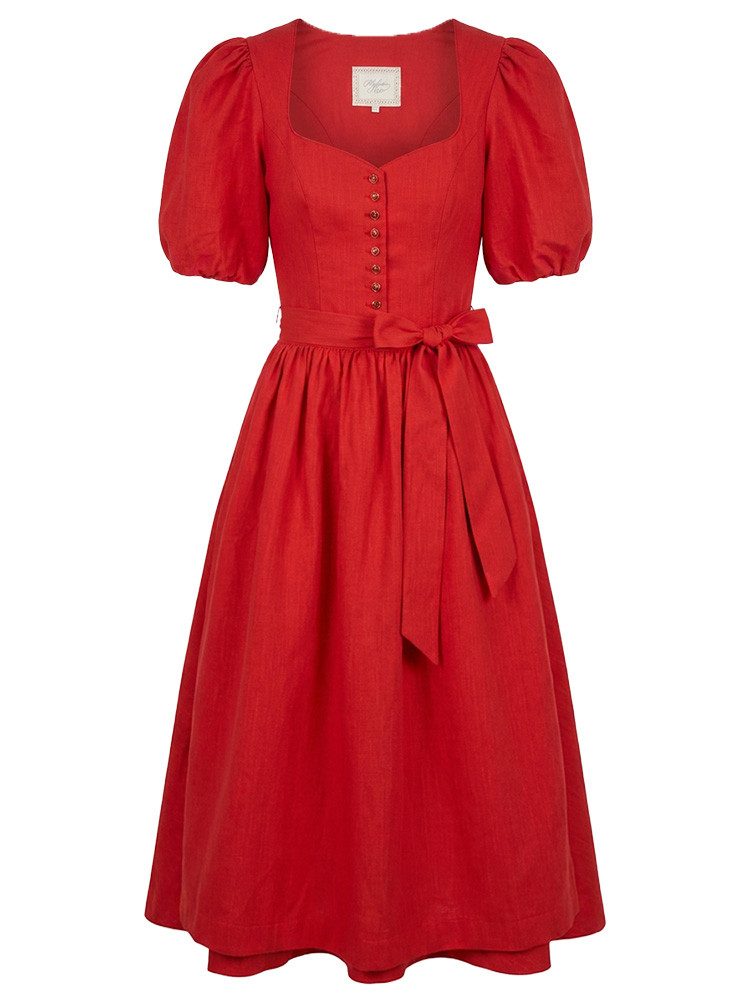 Madame Marie Dirndl Dirndl Isaluna 75cm Länge Puffarm feuerrot