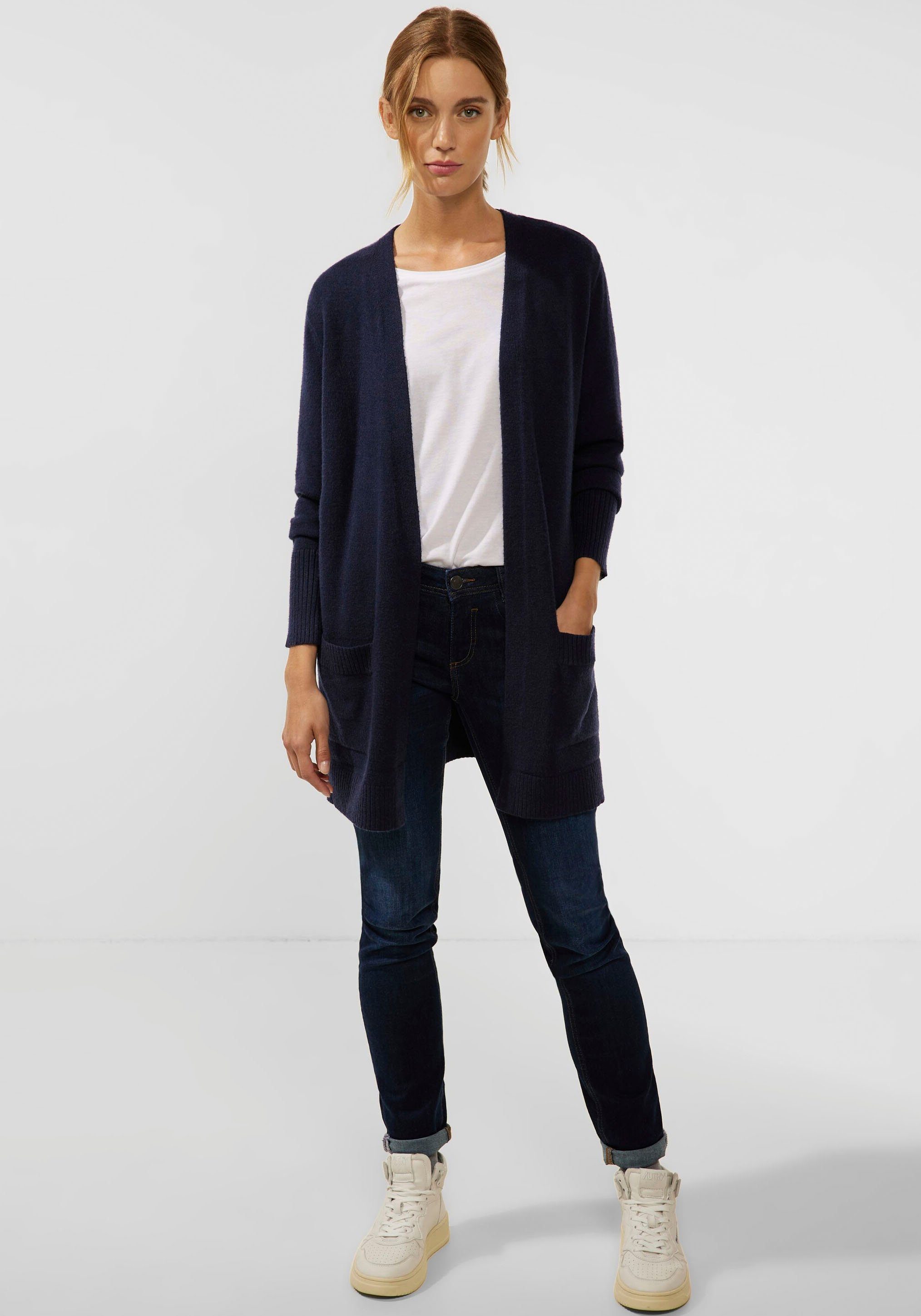 ONE deep blue Cardigan in Unifarbe STREET