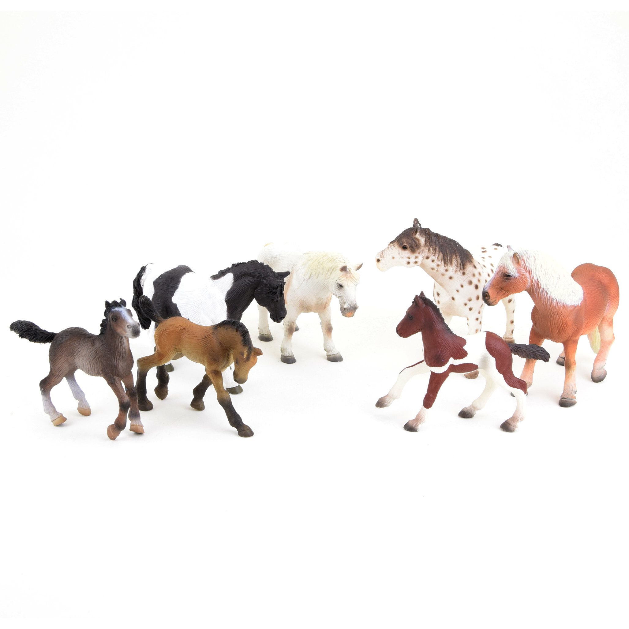 BULLYLAND Spielfigur Pferde 7 Figuren, Lipizzaner Trakehner Lewitzer Camargue Knabstrupper Quarter Horse