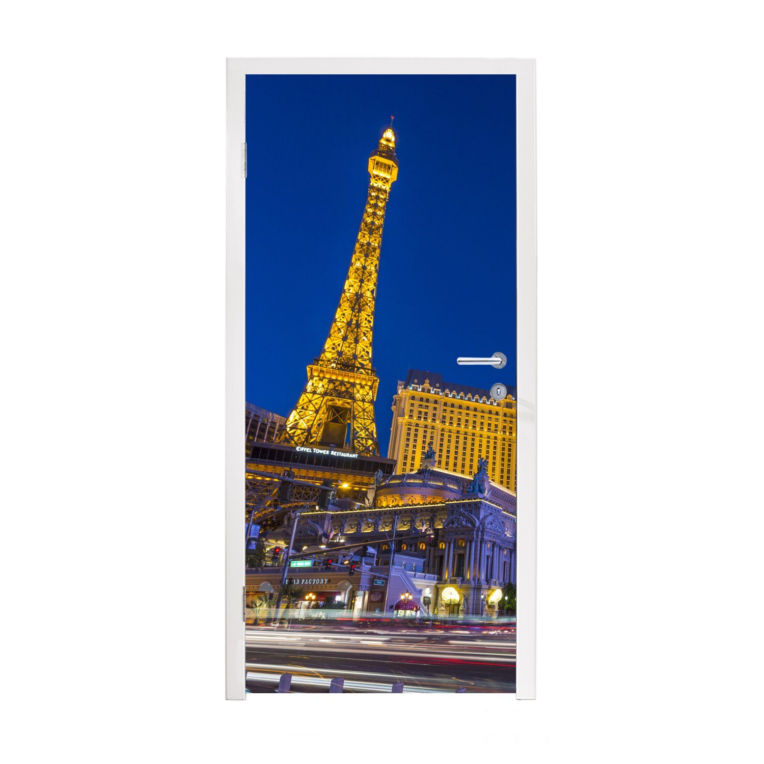 MuchoWow Türtapete Strip - Las Vegas - Amerika, Matt, bedruckt, (1 St), Fototapete für Tür, Türaufkleber, 75x205 cm