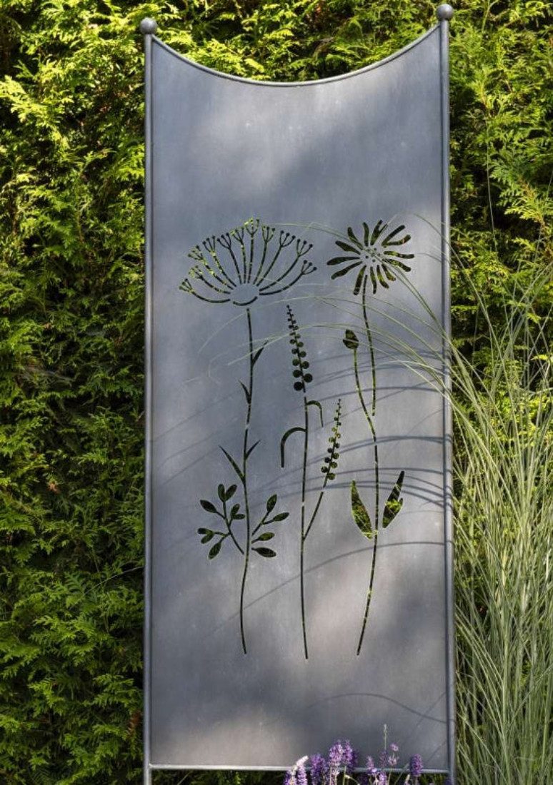 finehomegarden Gartenstecker Stele Metall Wildblume Sichtschutz günstig online kaufen