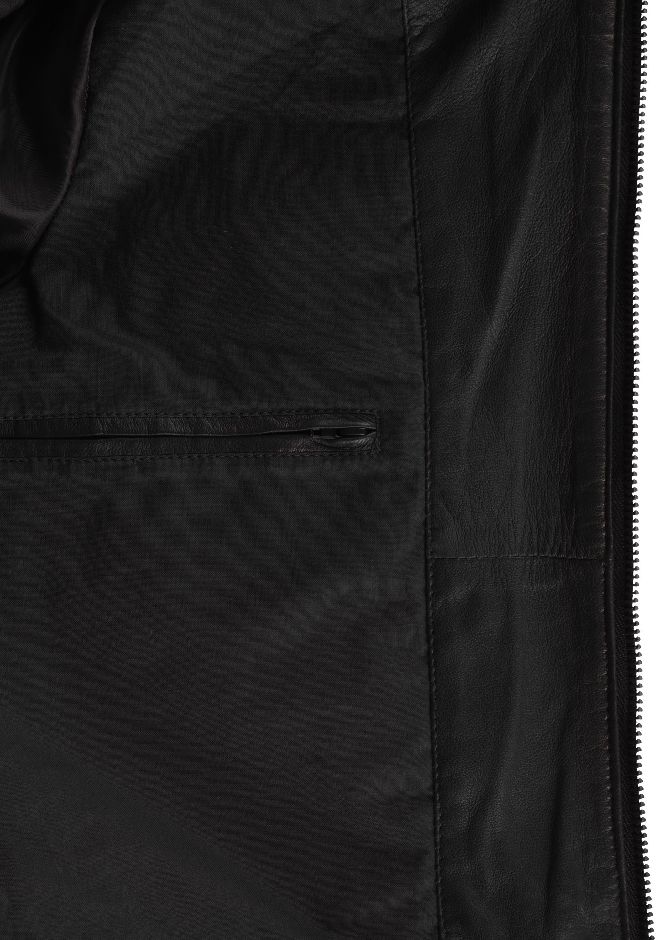 Solid Lederjacke aus Black 100% (S9000) Schafsleder SDFamash Bikerjacke