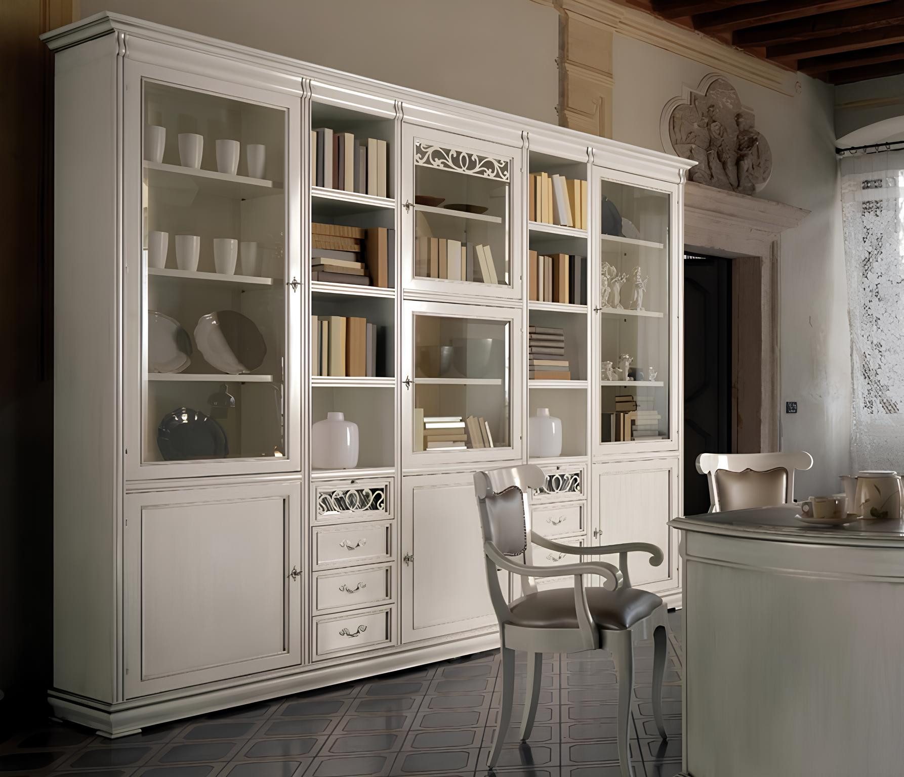 JVmoebel Aktenschrank Holz Bücherregal mit Schubladen für modernes Arbeitszimmerdesign Made in Italy