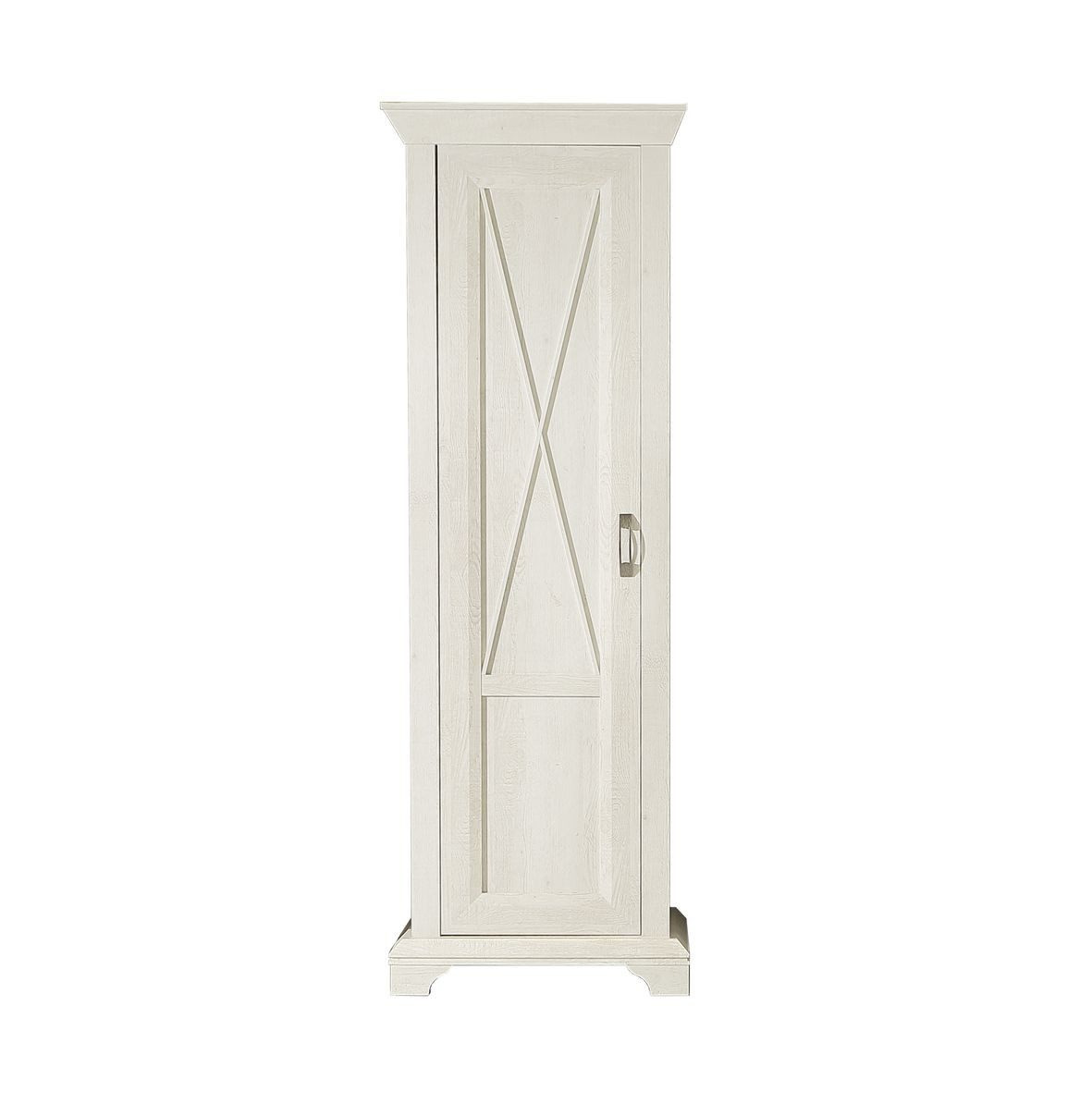 Garderobenschrank in Pinie Weiss - 73,3x210,6x46,2cm (BxHxT)