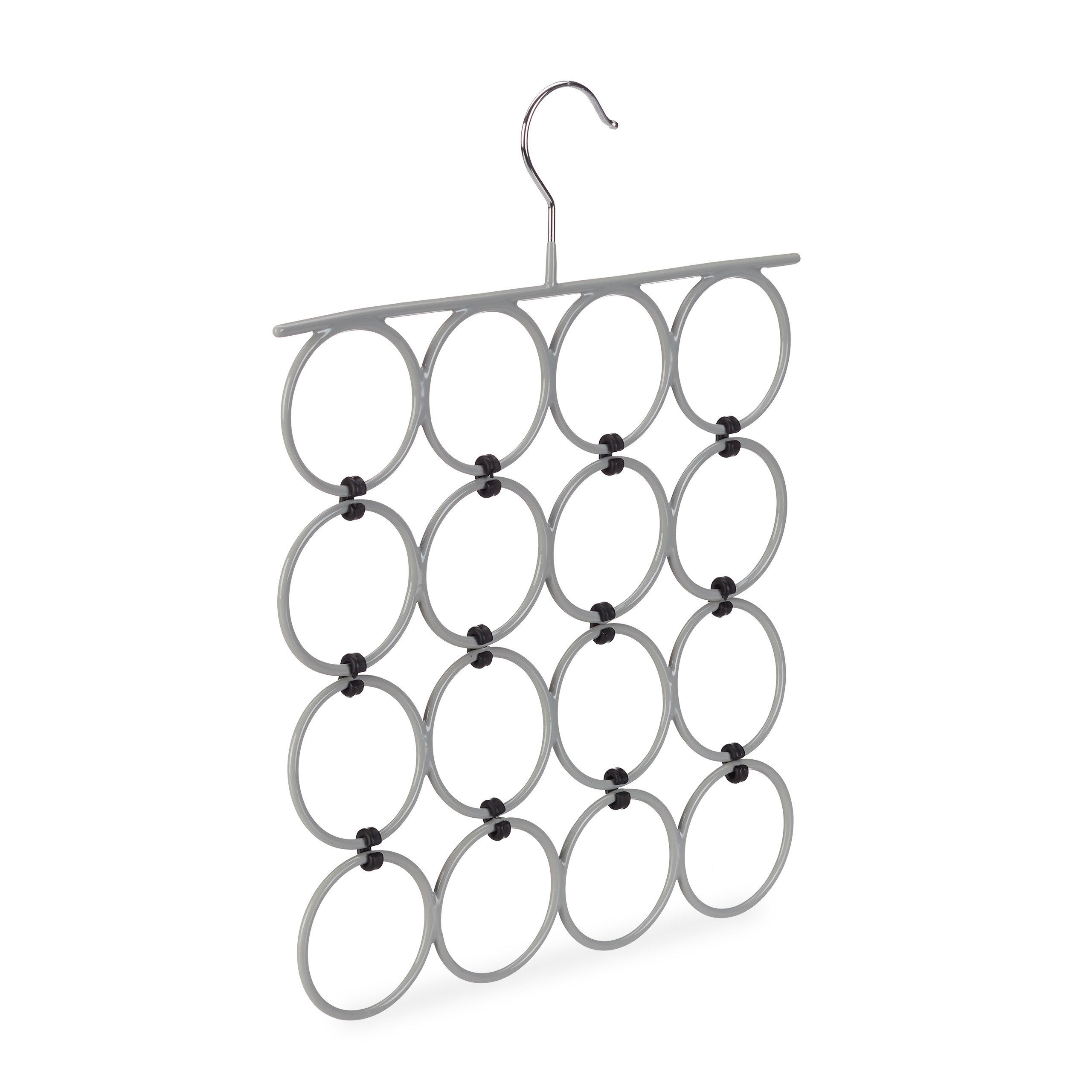 relaxdays Kleiderbügel Schalhalter faltbar, grau günstig online kaufen