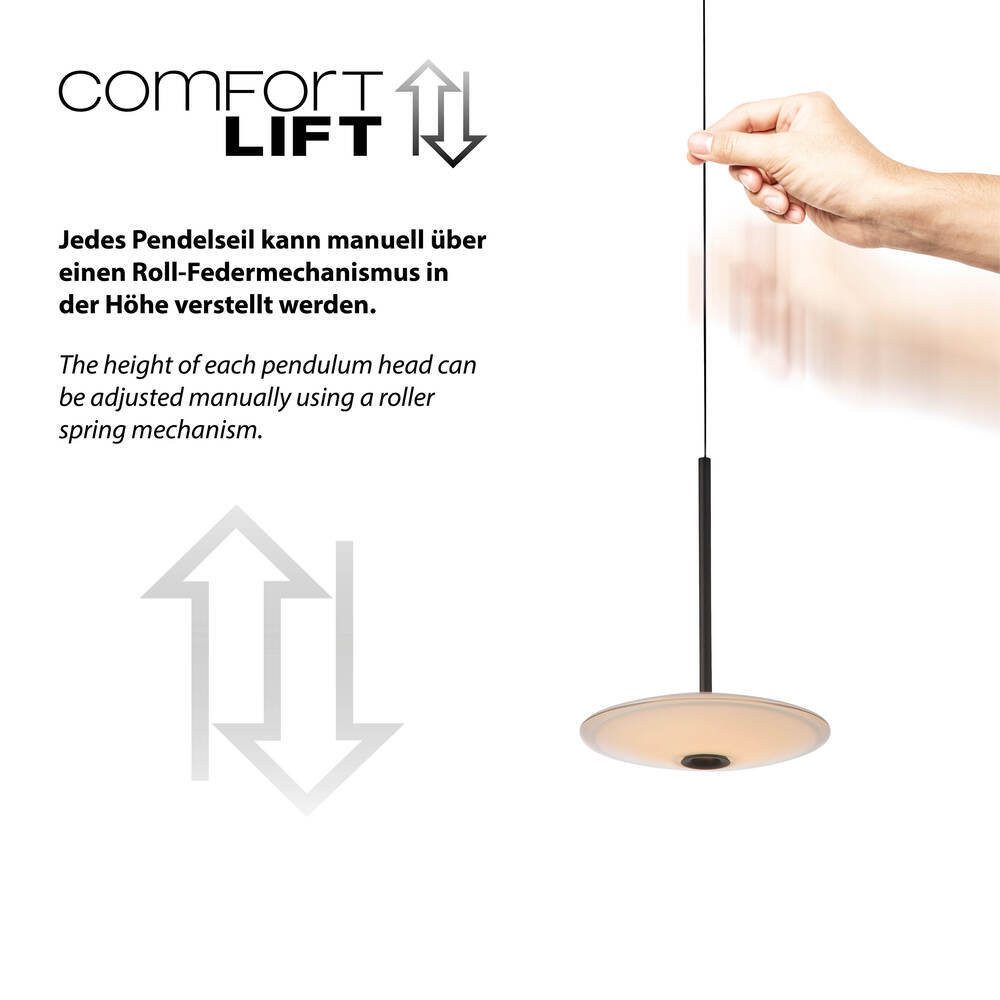 Paul Neuhaus LED Pendelleuchte Pendellampe ELIPSA höhenverstellbar Rauchfarben, höhenverstellbar, LED Modul, höhenverstellbar Rauchfarben