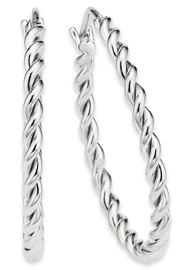 Bruno Banani Paar Creolen Schmuck Geschenk Silber 925 Ohrschmuck Ohrringe