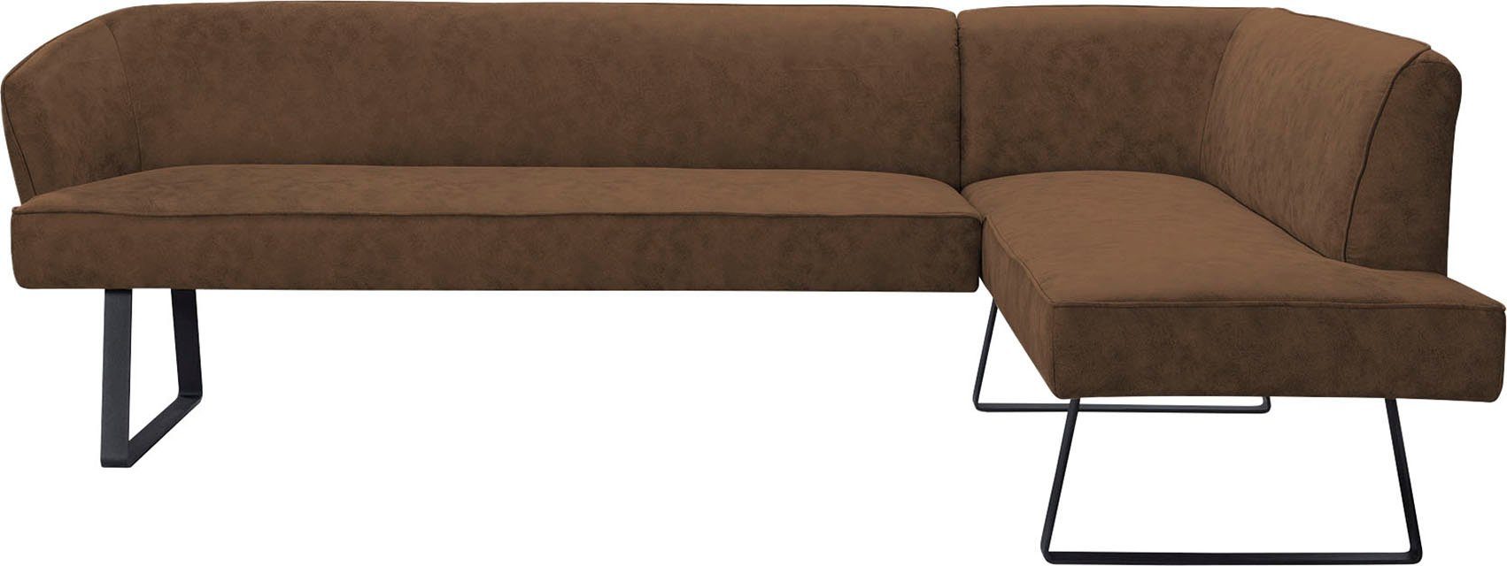 sofa fashion und in mit Bezug Eckbank verschiedenen Keder - exxpo Qualitäten Americano, Metallfüßen,