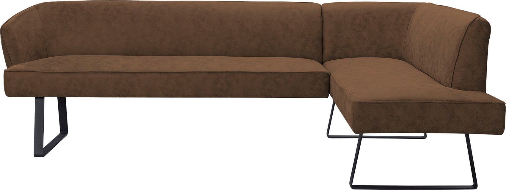 exxpo - sofa fashion Eckbank Americano, mit Keder und Metallfüßen, Bezug in verschiedenen Qualitäten