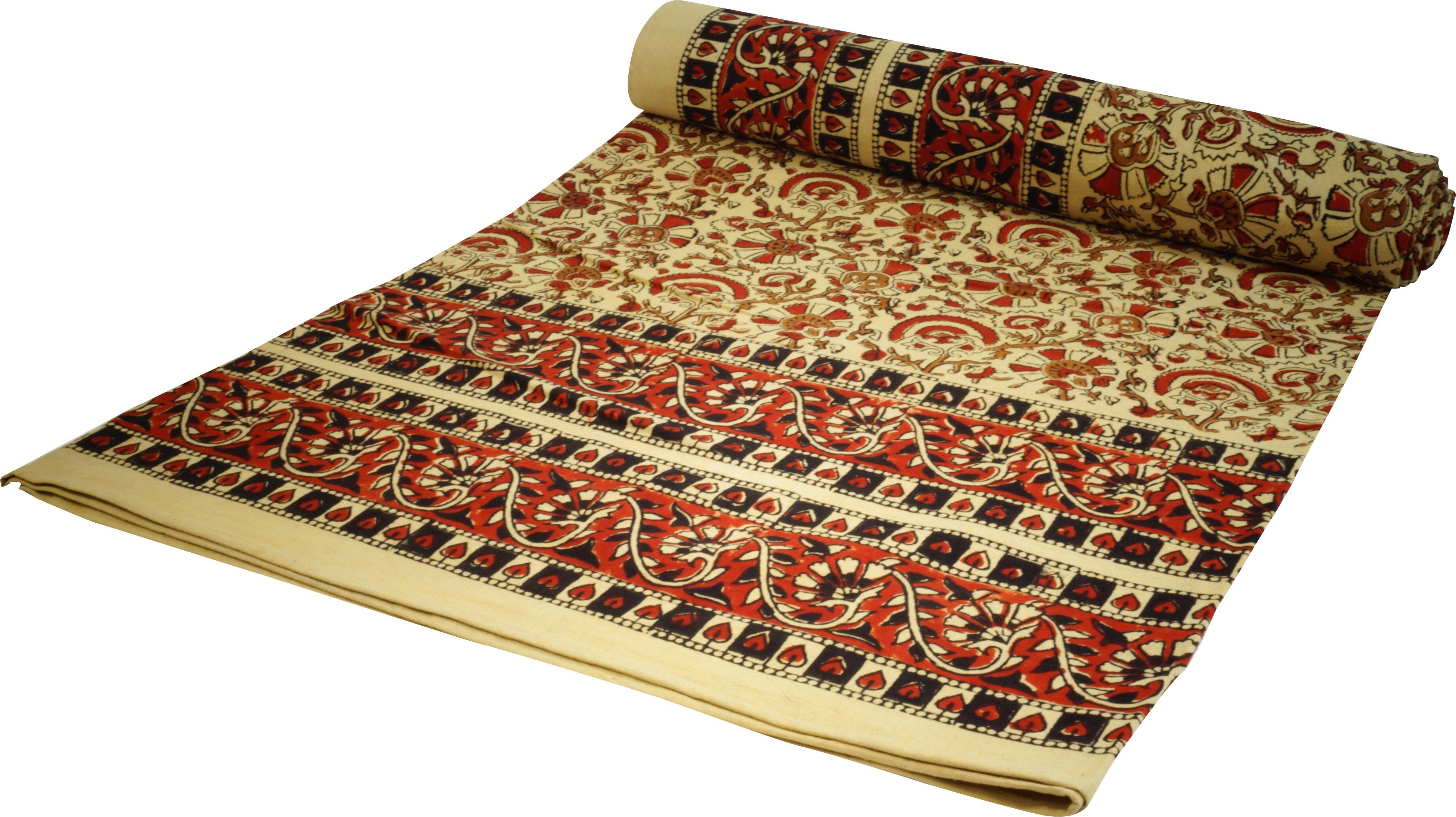 Guru-Shop Tagesdecke Blockdruck Tagesdecke, Bett & Sofaüberwurf,..