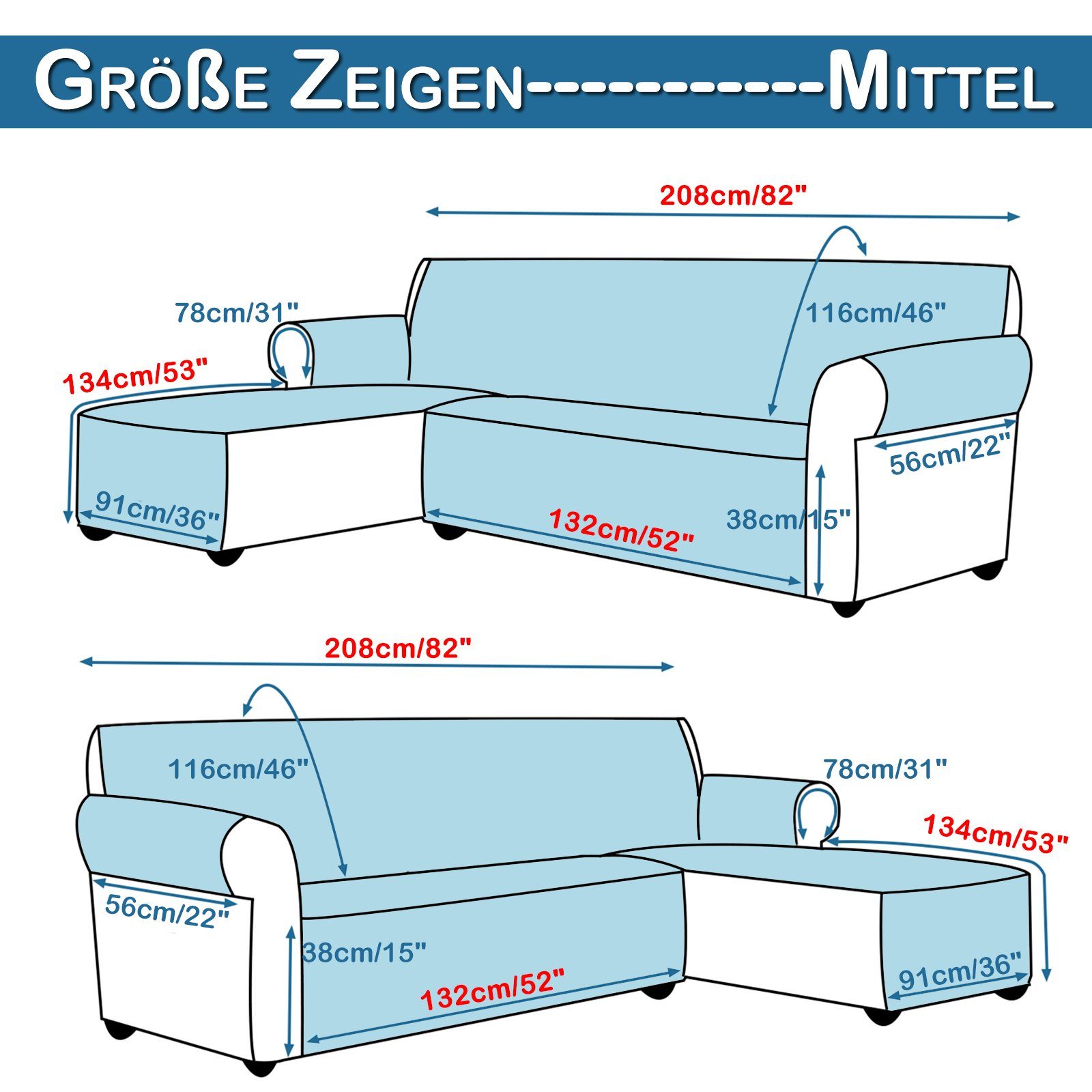 Rosnek, L-förmige Sofaabdeckung, gesteppt, Haustiermatte wasserabweisend, Sofahusse für Elfenbein Doppelseitig,