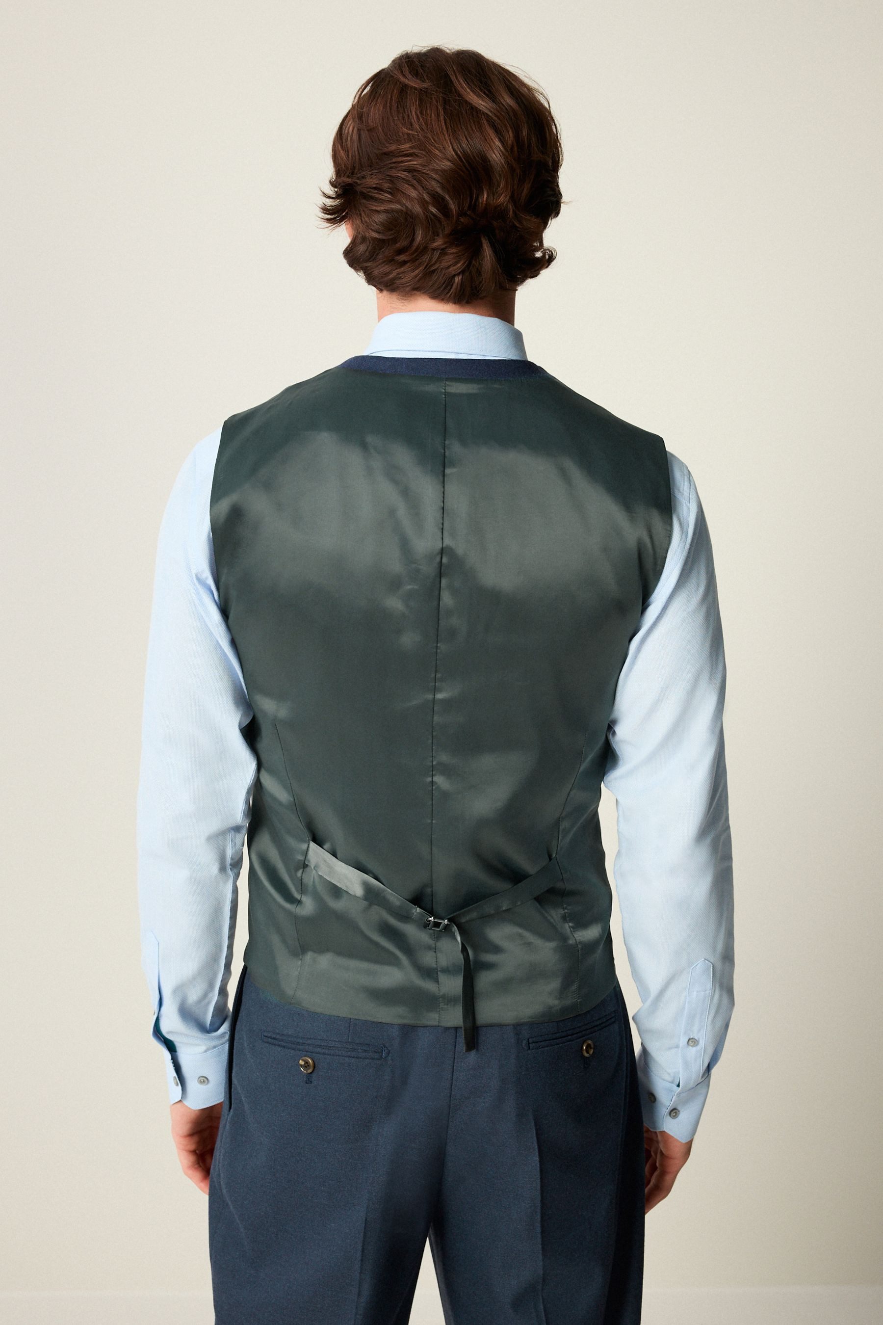 Anzugweste Slim Fit Anzugweste mit Flanellstruktur