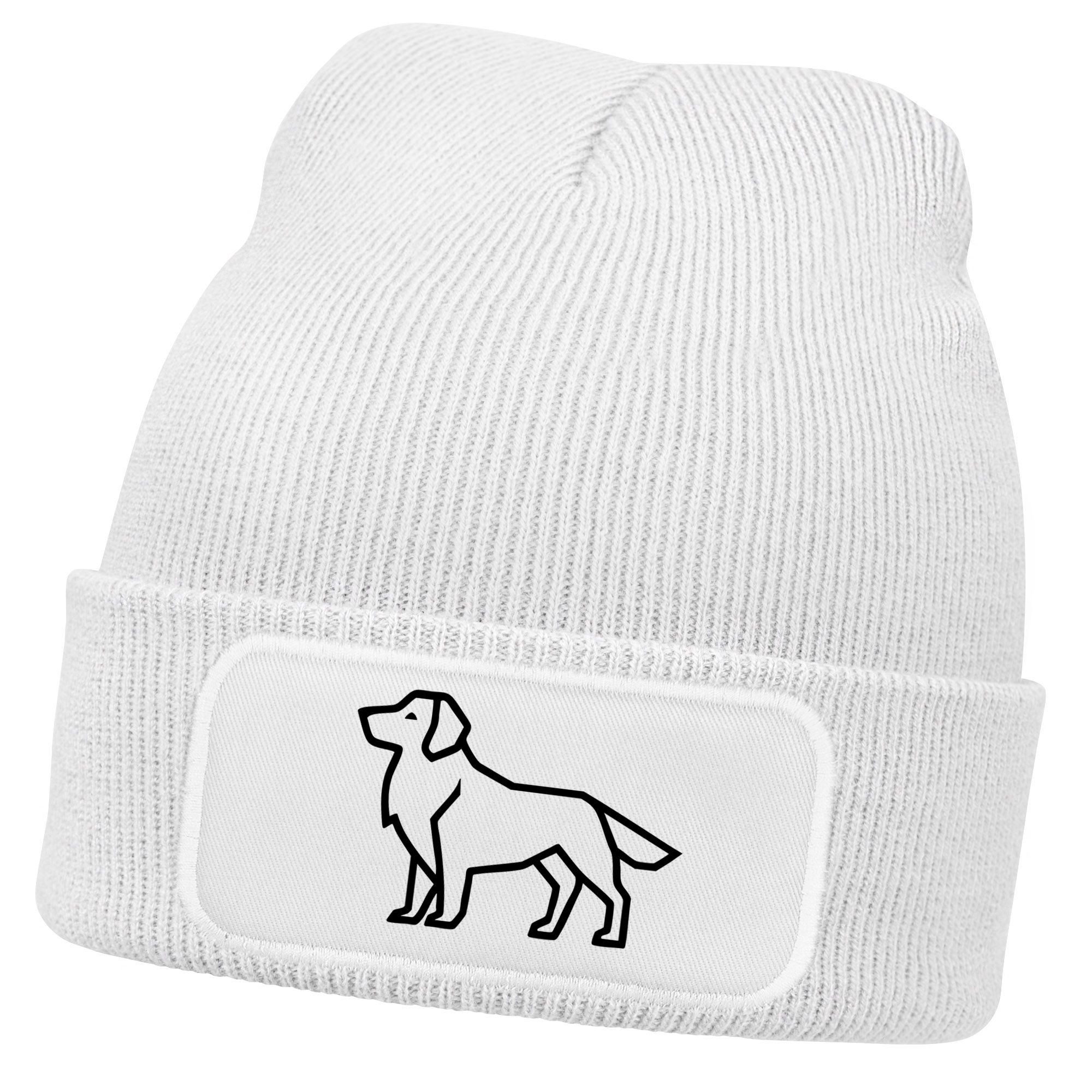 Strickmütze Herren Beanie Wintermütze Hund Labrador Design Aufdruck lustig
