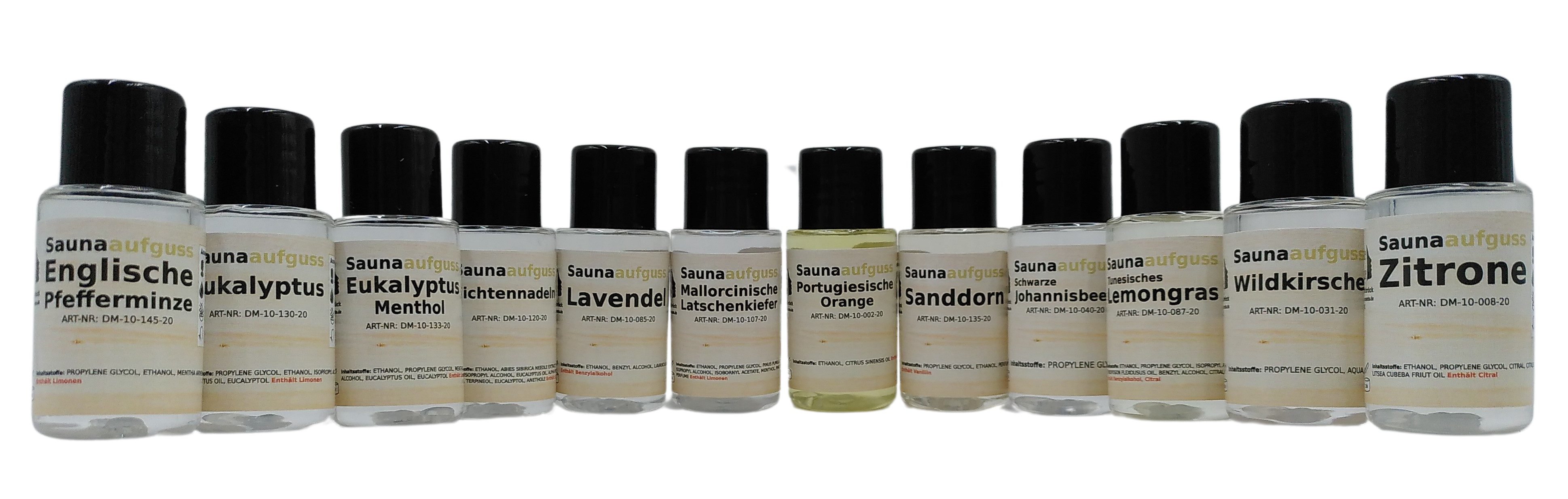 Dufte Momente Sauna-Aufgussset 12 x 20ml "Klassiker" (12-tlg) mit naturreinen ätherischen Ölen, vegan, ohne Tierversuche