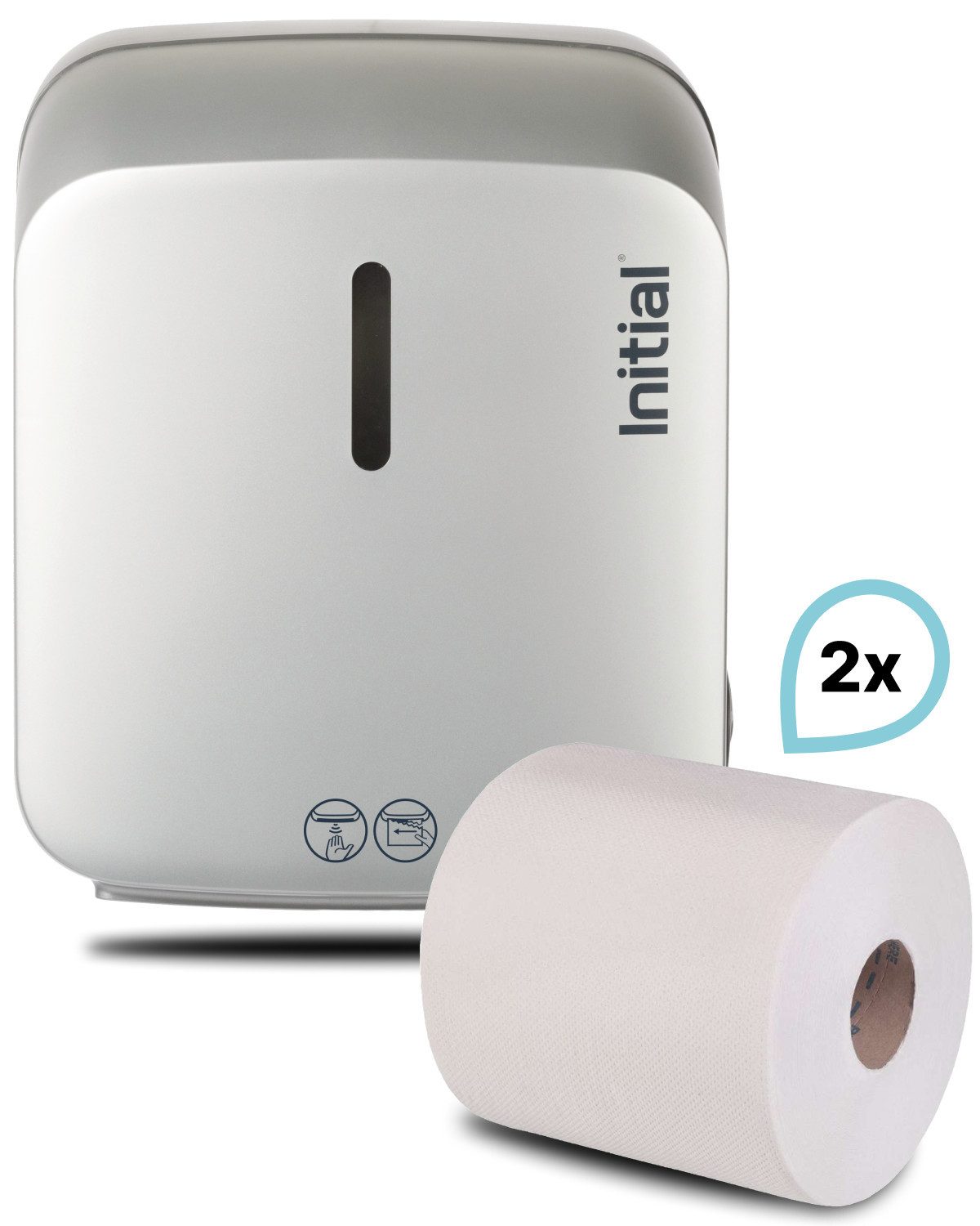 Rentokil Initial Papiertuchspender Signature ShortCut SENSOR, (Set, 1 Spender + 2 Handtuchrollen)