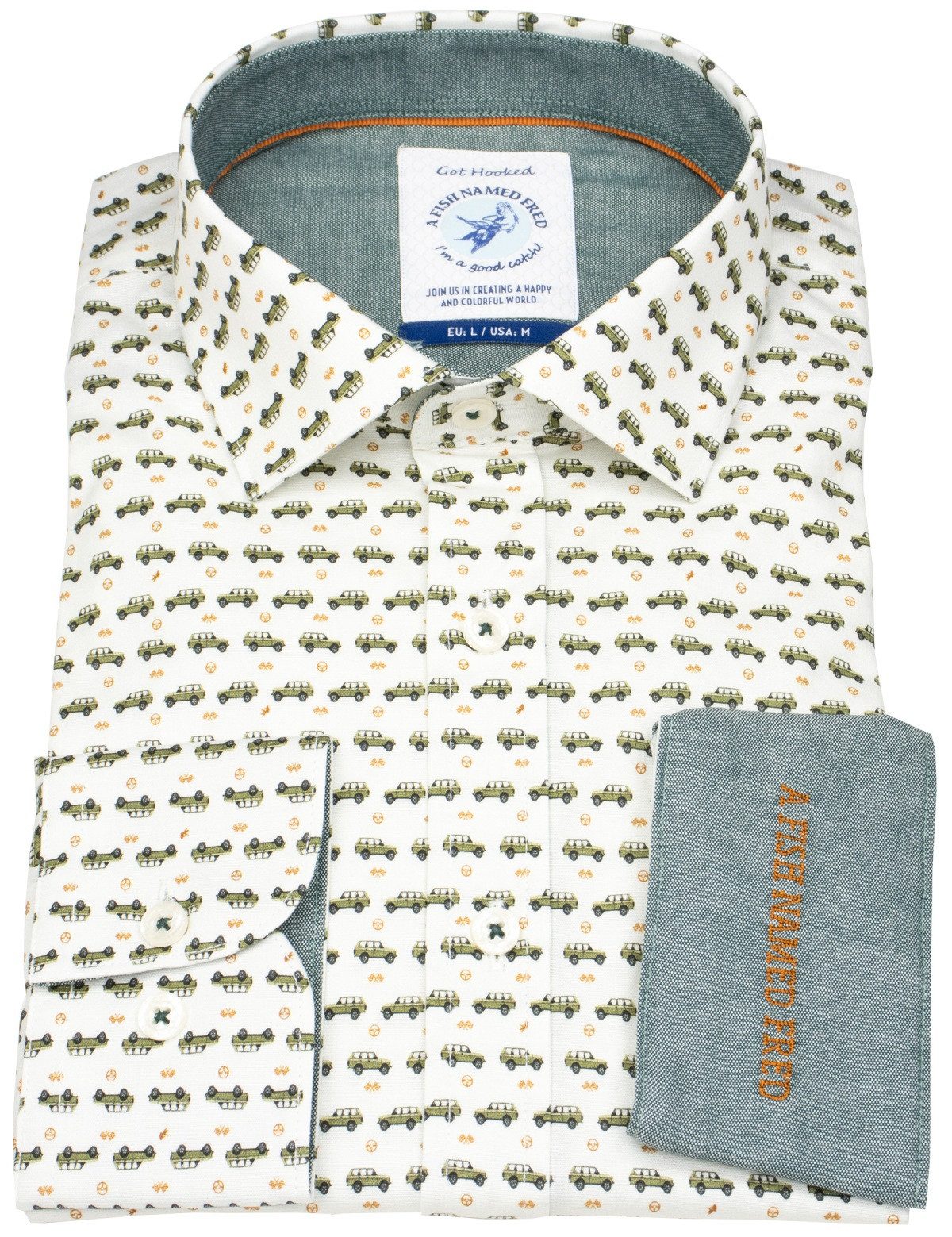 A Fish named Fred Langarmhemd leicht tailliert Kentkragen günstig online kaufen