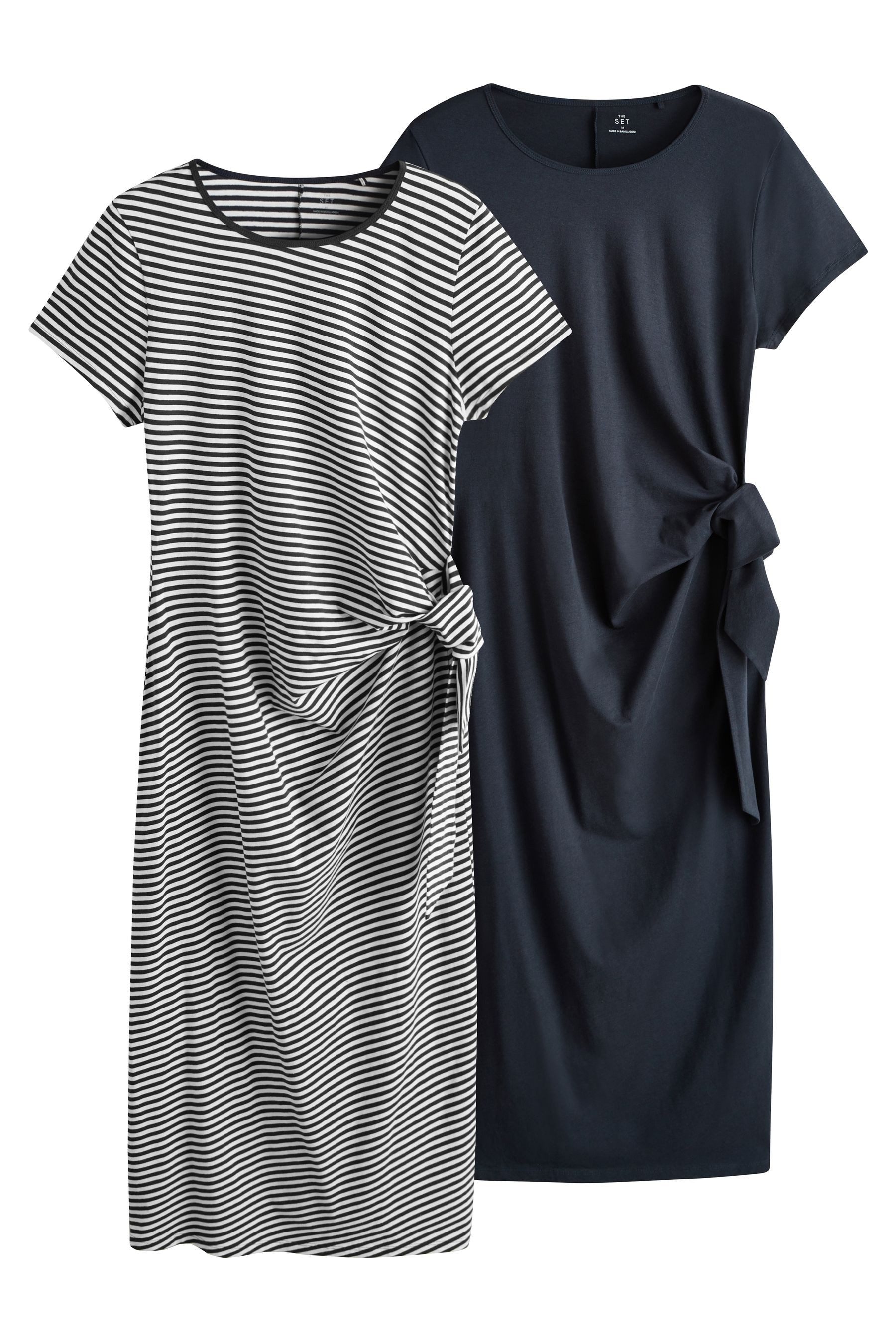 The Set Maxikleid The Set Maxikleider mit Bindegürtel, 2er-Pack (2-tlg)