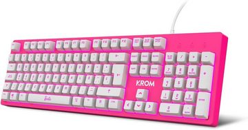 KROM Mausunterlage Barbie Edition KANDY -Deutsch layout Tastatur- und Maus-Set, Mit LED-Membrantastatur Maus optischem Sensor 6400 DPI Mause-Matte