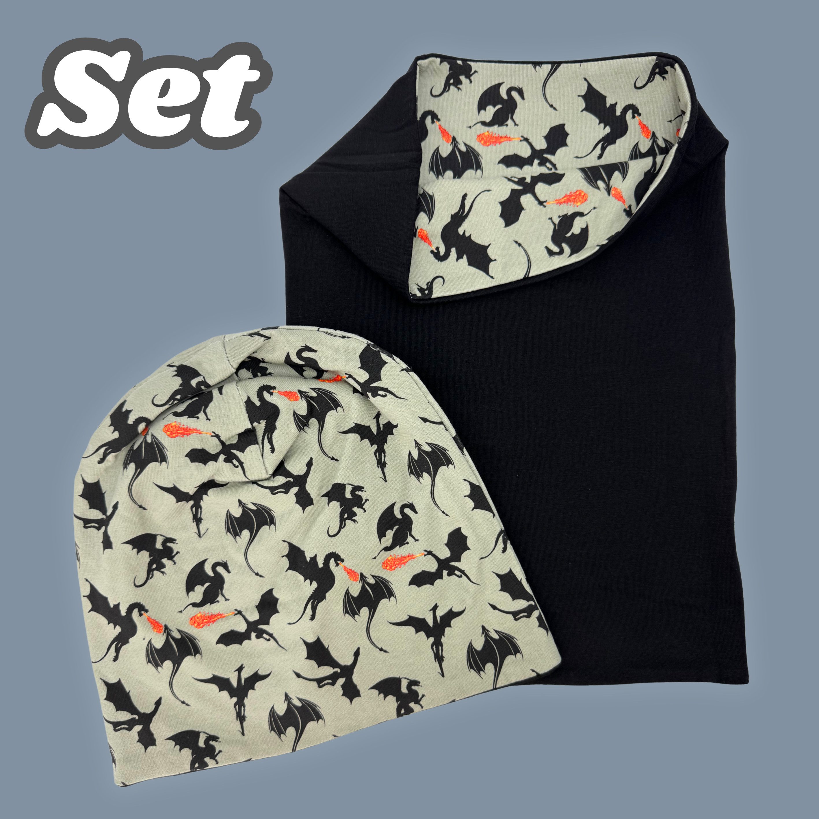 HECKBO Beanie HECKBO Kinder Mädchen Jungen Beanie Mütze & Loop-Schal Set – Bild 5 von 5