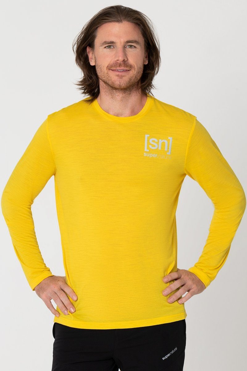 SUPER.NATURAL Langarmshirt Merino Longsleeve M ACTIVE LS Hohe Sichtbarkeit durch reflektierende Elemente, atmungsaktiver Merino-Materialmix Illuminating