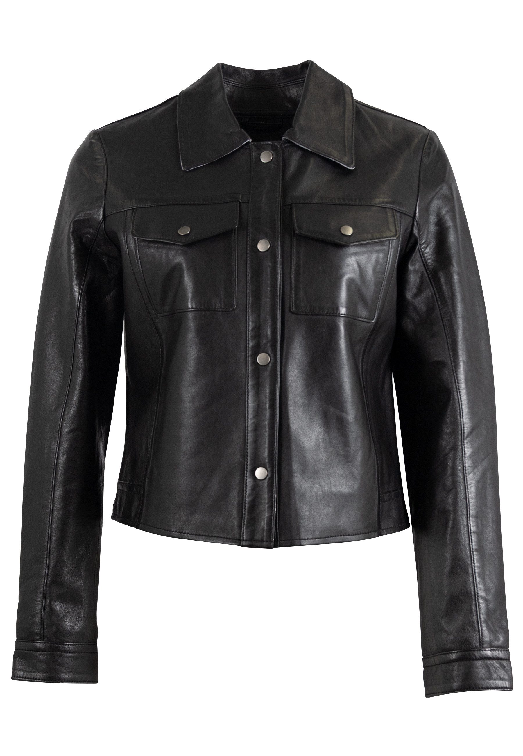 Mauritius Lederjacke MWFeodora Hemdjacke mit Umlegekragen günstig online kaufen
