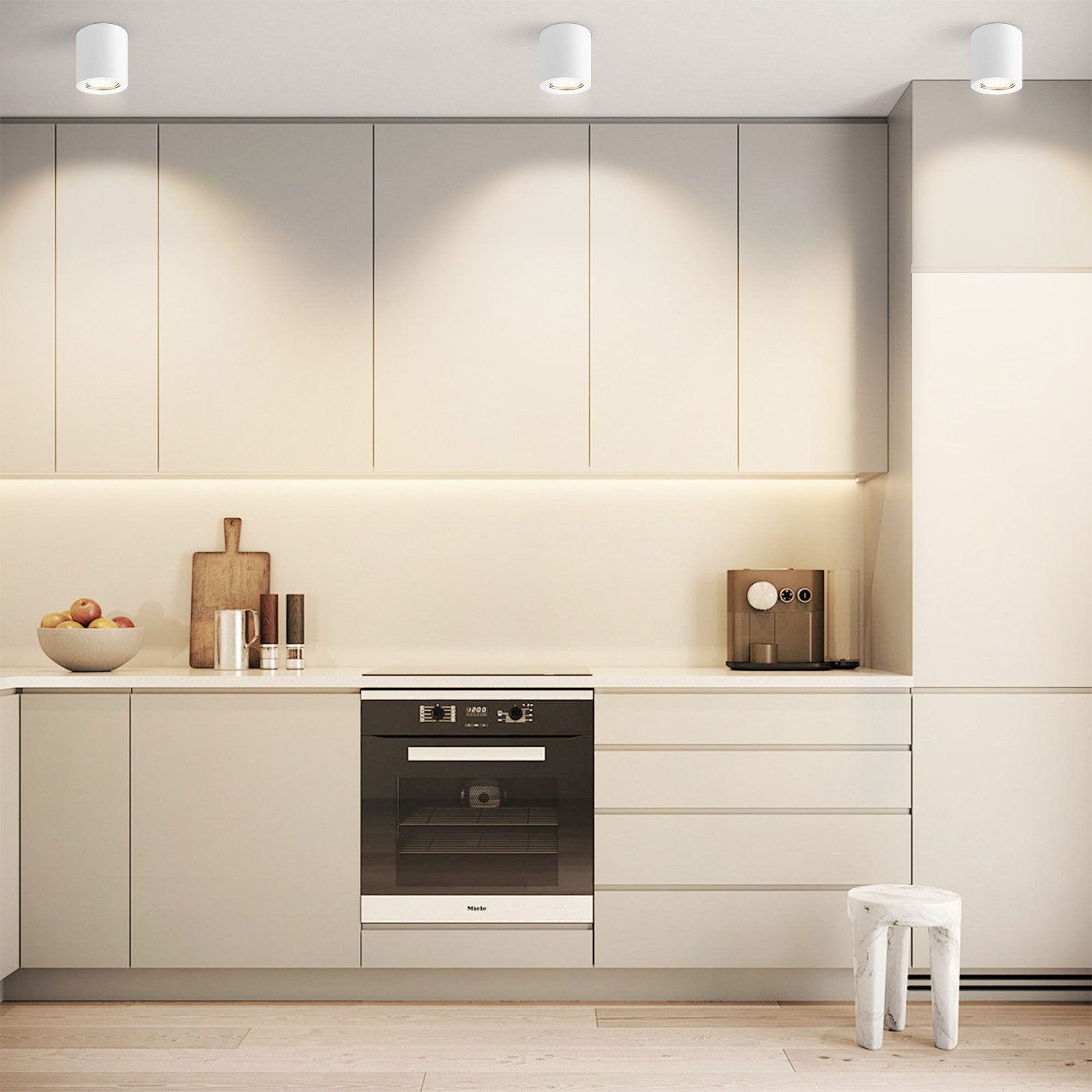 ZMH Aufbauleuchte Weiß GU10 Deckenstrahler aus Gips Modern klein für Küche Wohnzimmer, ohne Leuchtmittel, Modern klein Deckenlampe Max.40W für Kunstausstellung  – Bild 2 von 5