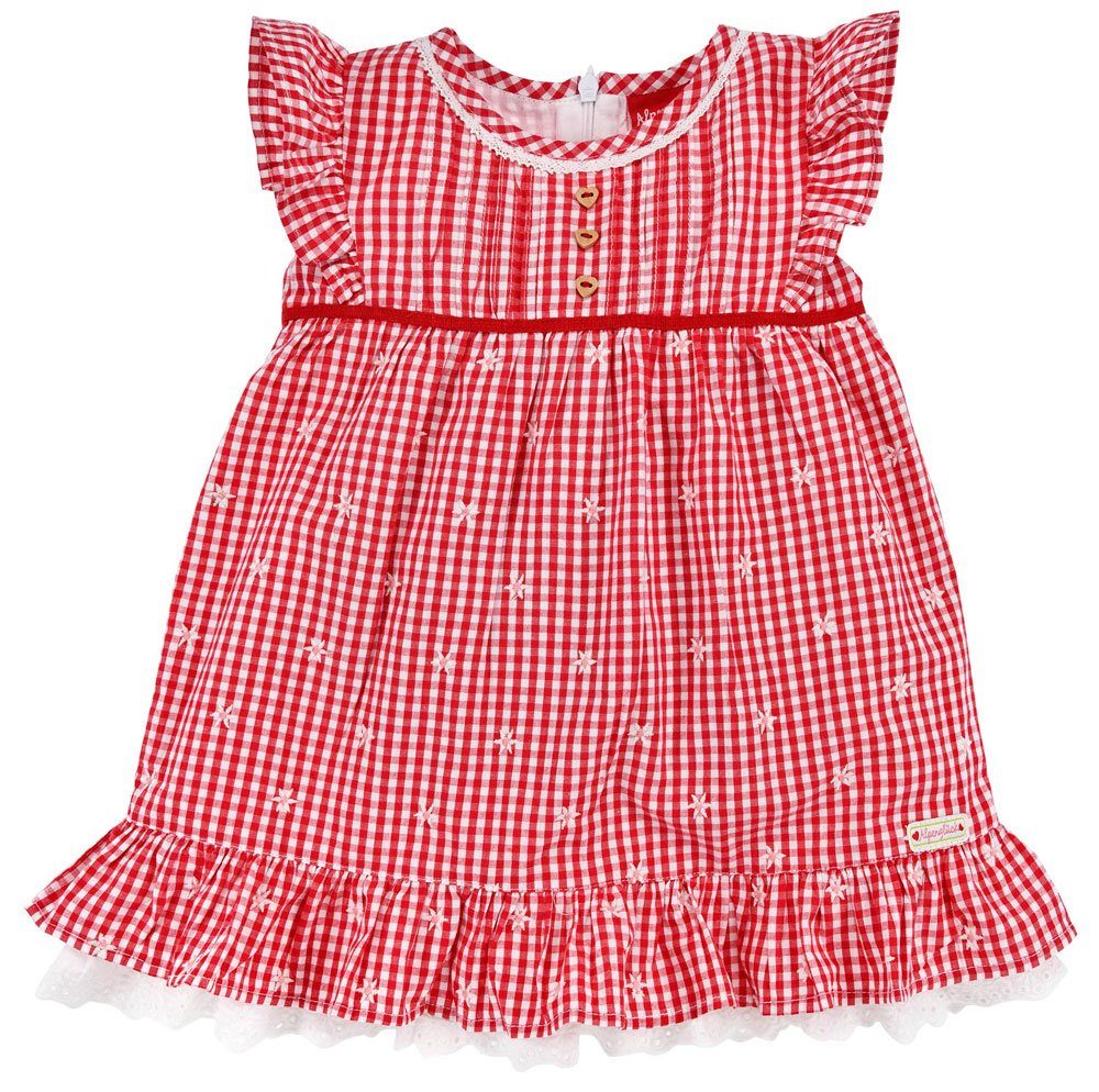 Sommerkleid Baby Mädchen Trachtenkleid 86436, Rot / Weiß Kariert - Baumwolle Kinderkleid Blumen Stickerei