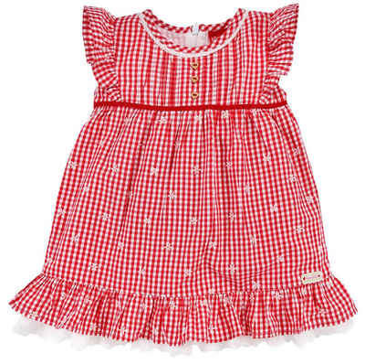 BONDI Sommerkleid »Baby Mädchen Trachtenkleid 86436, Rot / Weiß Kariert - Baumwolle Kinderkleid Blumen Stickerei«