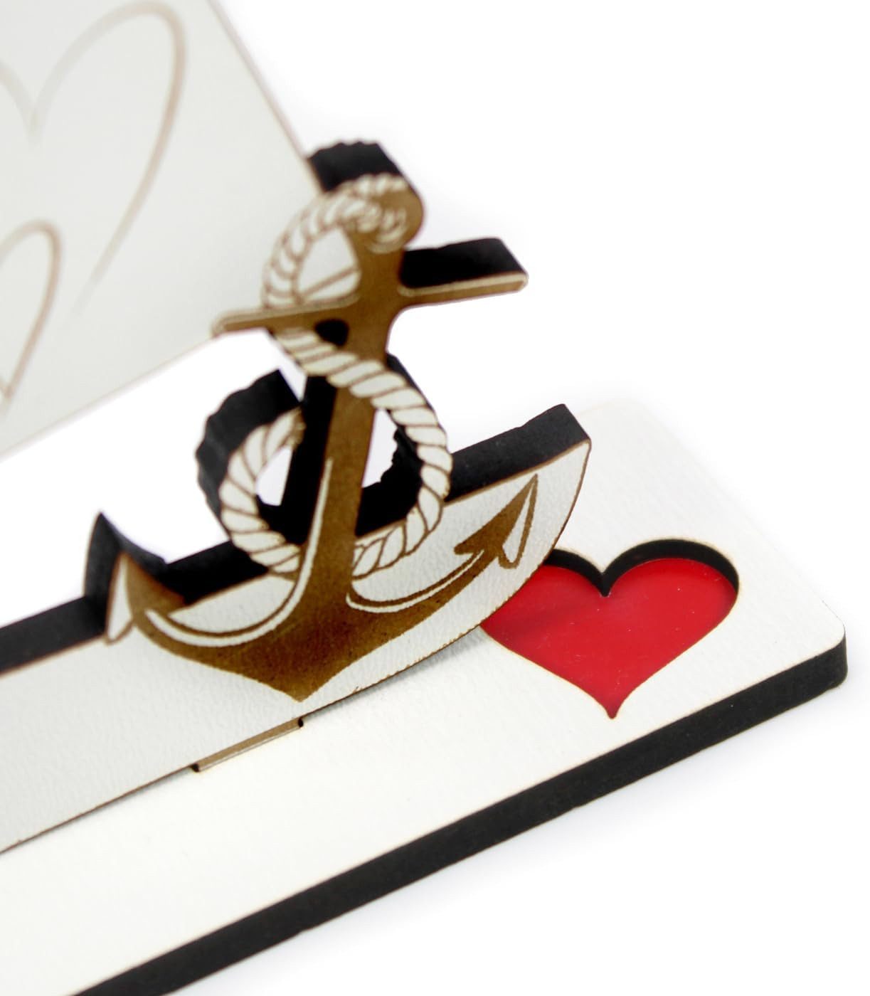 Dekolando Dekoobjekt Geldgeschenk zur Hochzeit Schiff - Viel Glück im Hafen der Ehe (2-teilig, Weiß), HDF