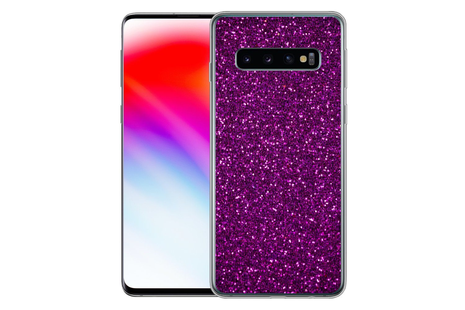 MuchoWow Handyhülle für Samsung Galaxy S10 Lila - Rosa - Muster - Abstrakt, Phone Case, Silikon, Schutzhülle Dünn