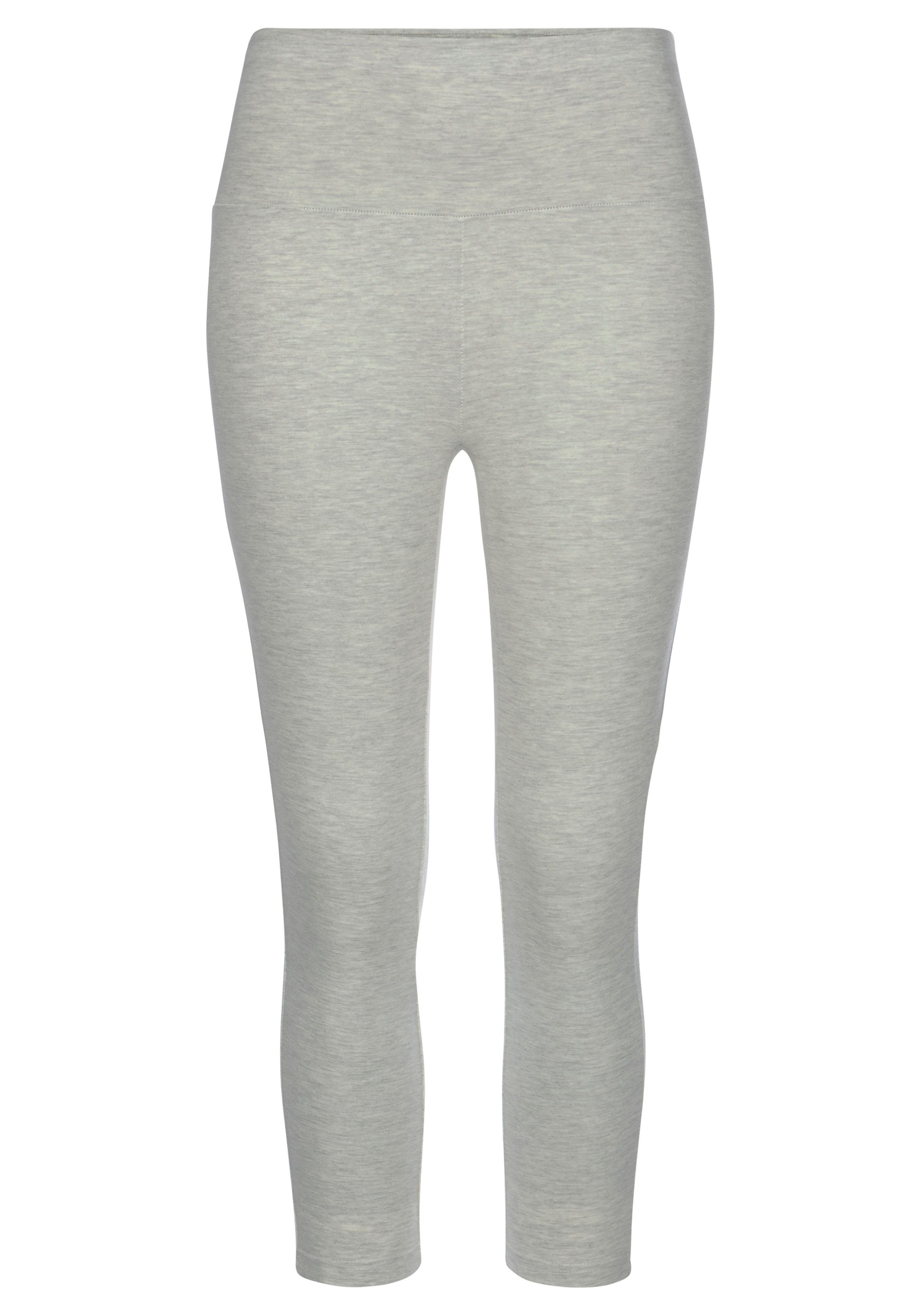 mit LASCANA hellgrau-meliert breitem Bündchen, weichem Loungewear Caprileggings