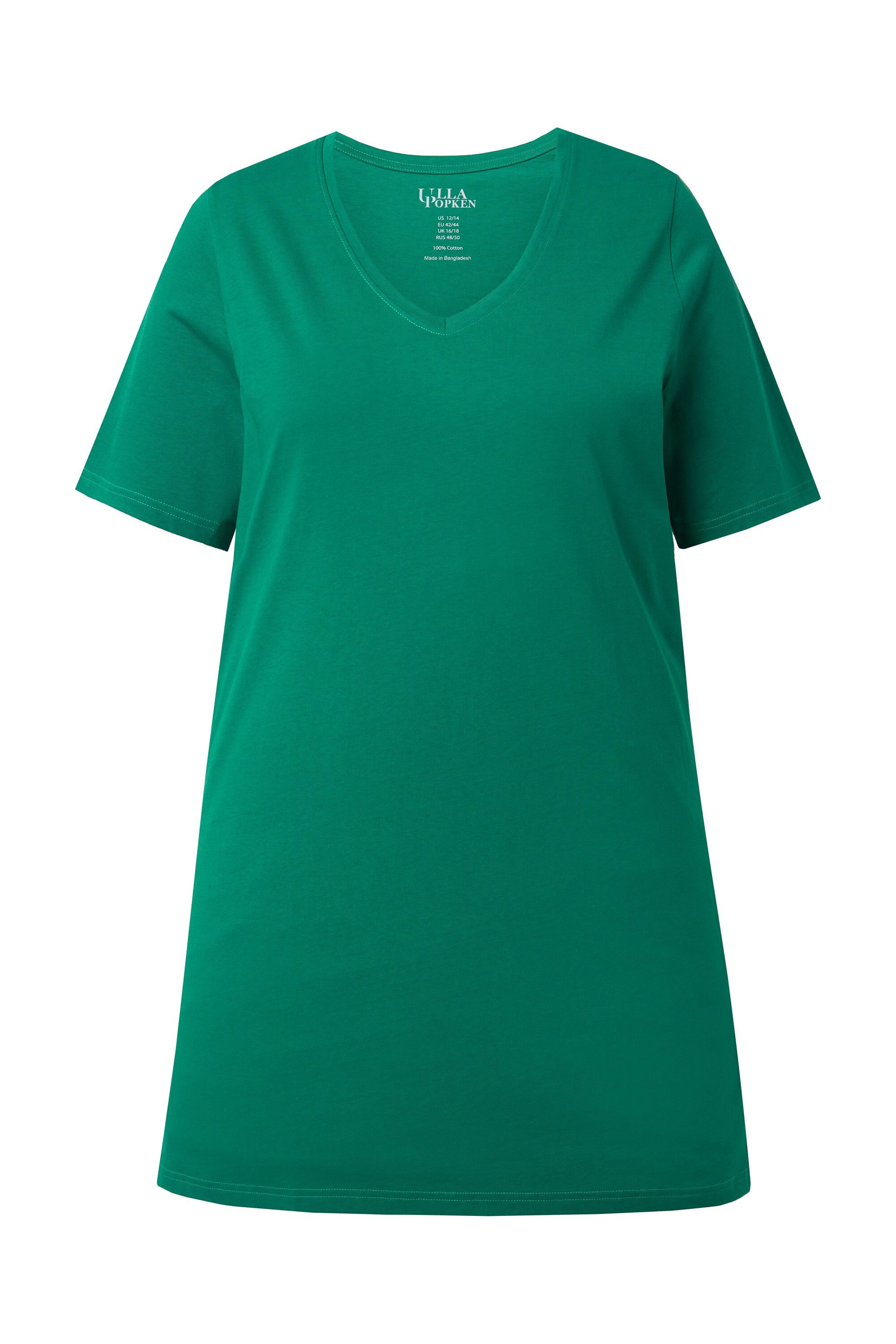 Ulla Popken Longshirt Longshirt A-Linie V-Ausschnitt Halbarm – Bild 2 von 4