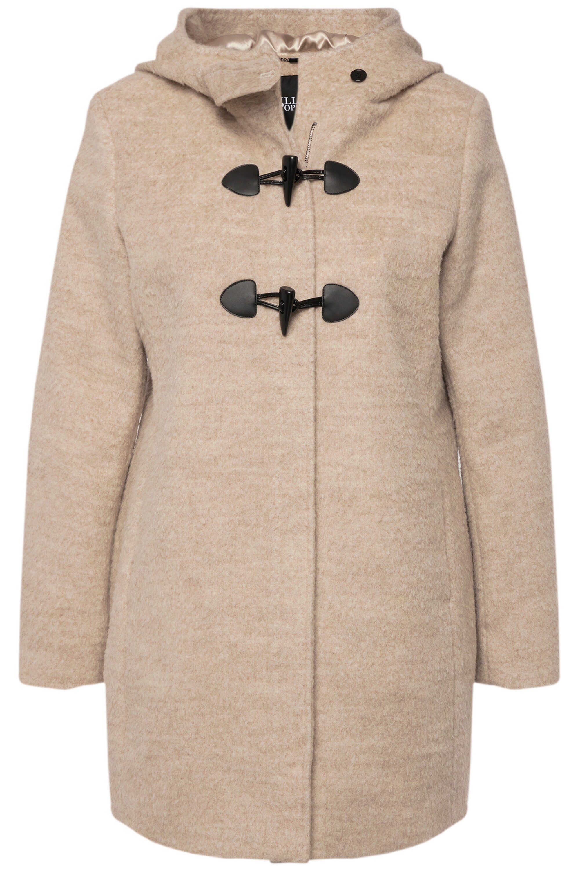 Ulla Popken Wintermantel Dufflecoat A-Line Wollmix günstig online kaufen