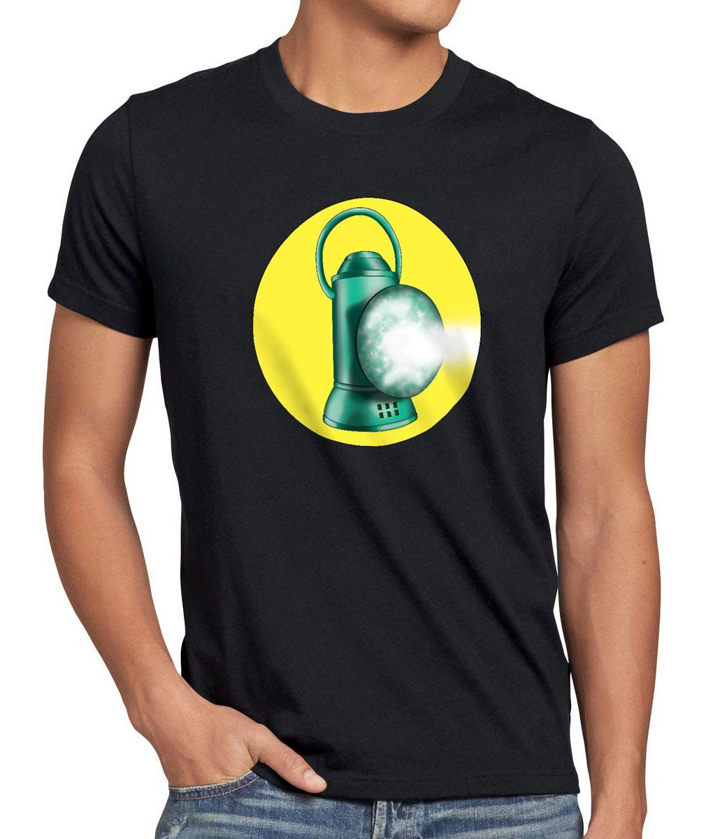 style3 Print-Shirt Herren T-Shirt Sheldon Lantern Green Cooper Big Bang Theory Superheld laterne dc schwarz