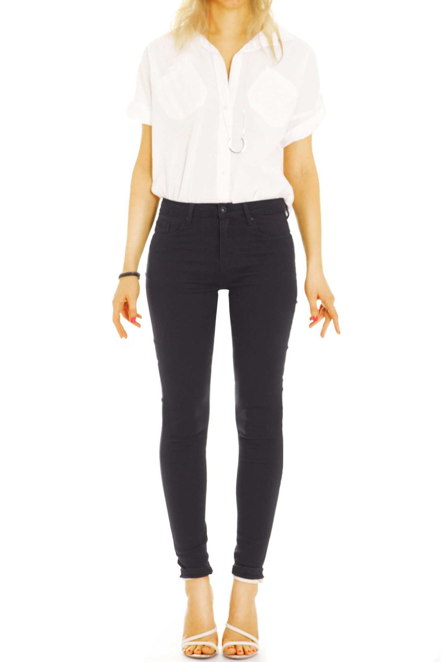 be styled Röhrenhose Skinny fit Hose Röhrenhose enge slim Hosen unifarben - Damen - j39p mit Strecht-Anteil