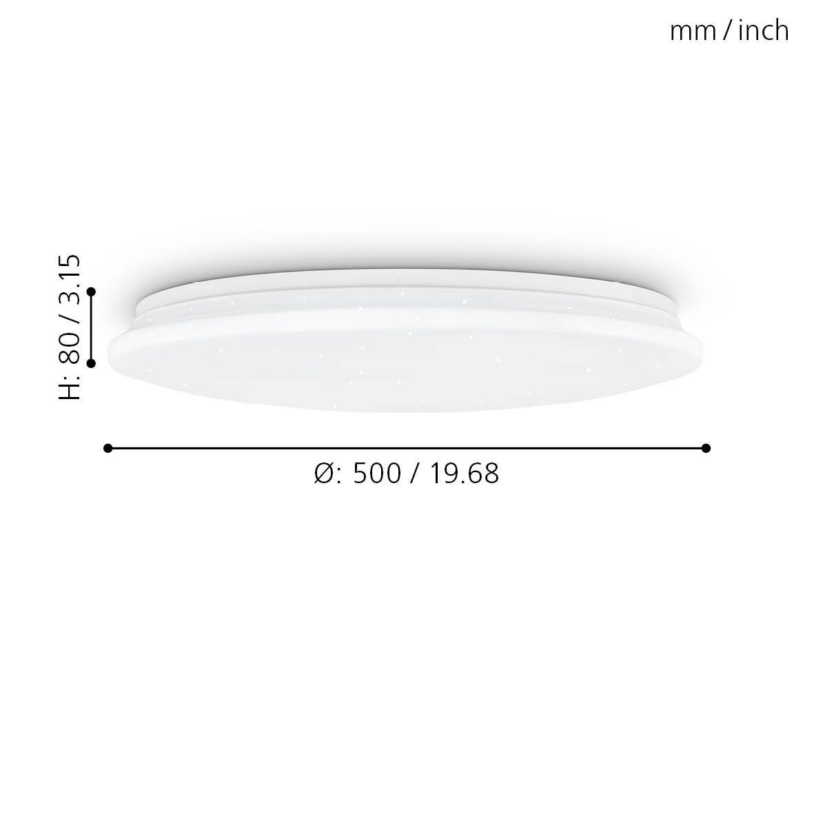 EGLO LED Deckenleuchte Pogliola-s, Leuchtmittel inklusive, LED Ø weiß, Küchenlampe 50 Wohnzimmerlampe, Deckenleuchte, Lampe cm