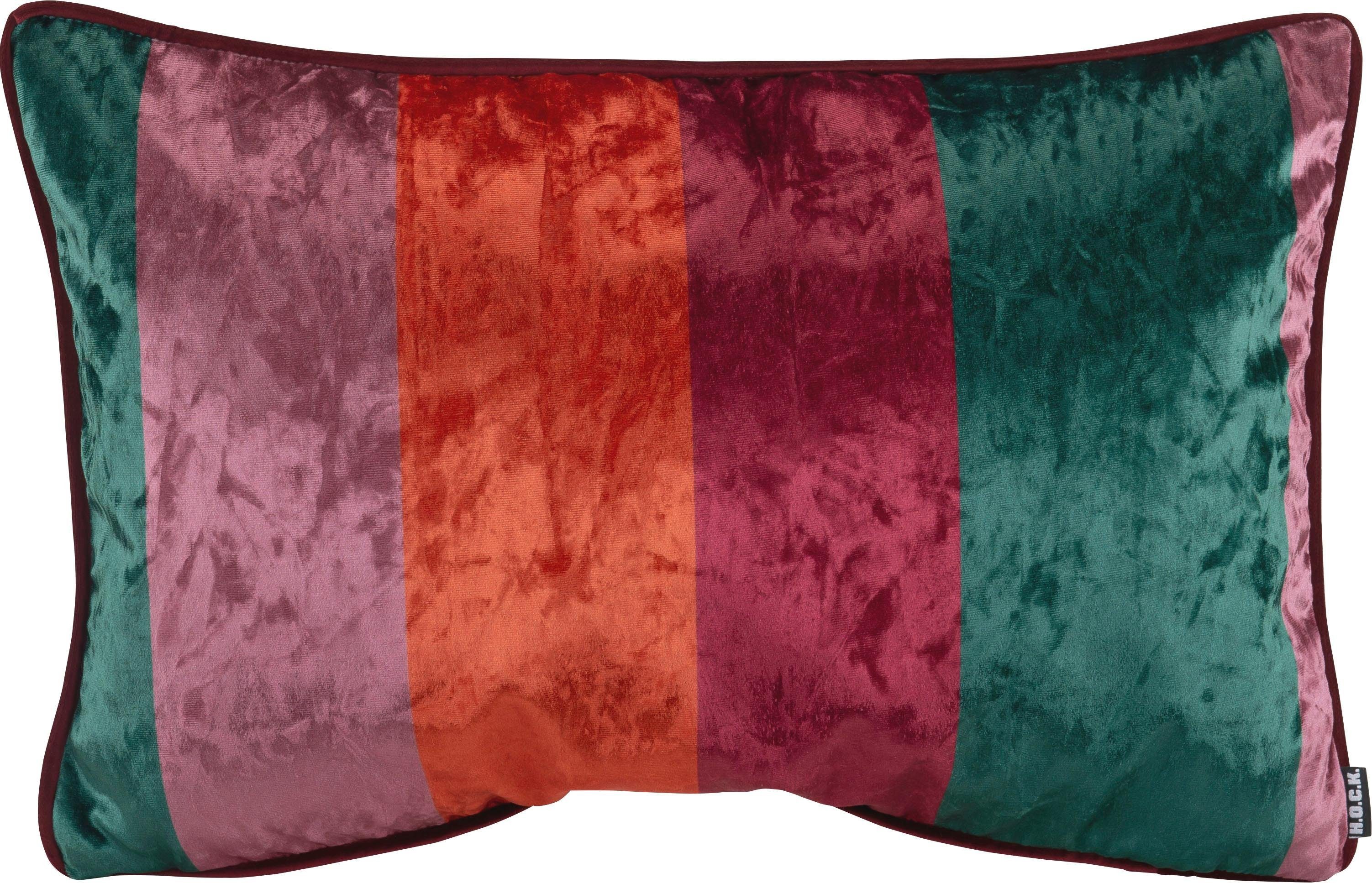 H.O.C.K. Dekokissen Porono Ice Velvet, mit bunten Streifen, Wendekissenhülle mit Füllung, 1 Stück. € 38,99