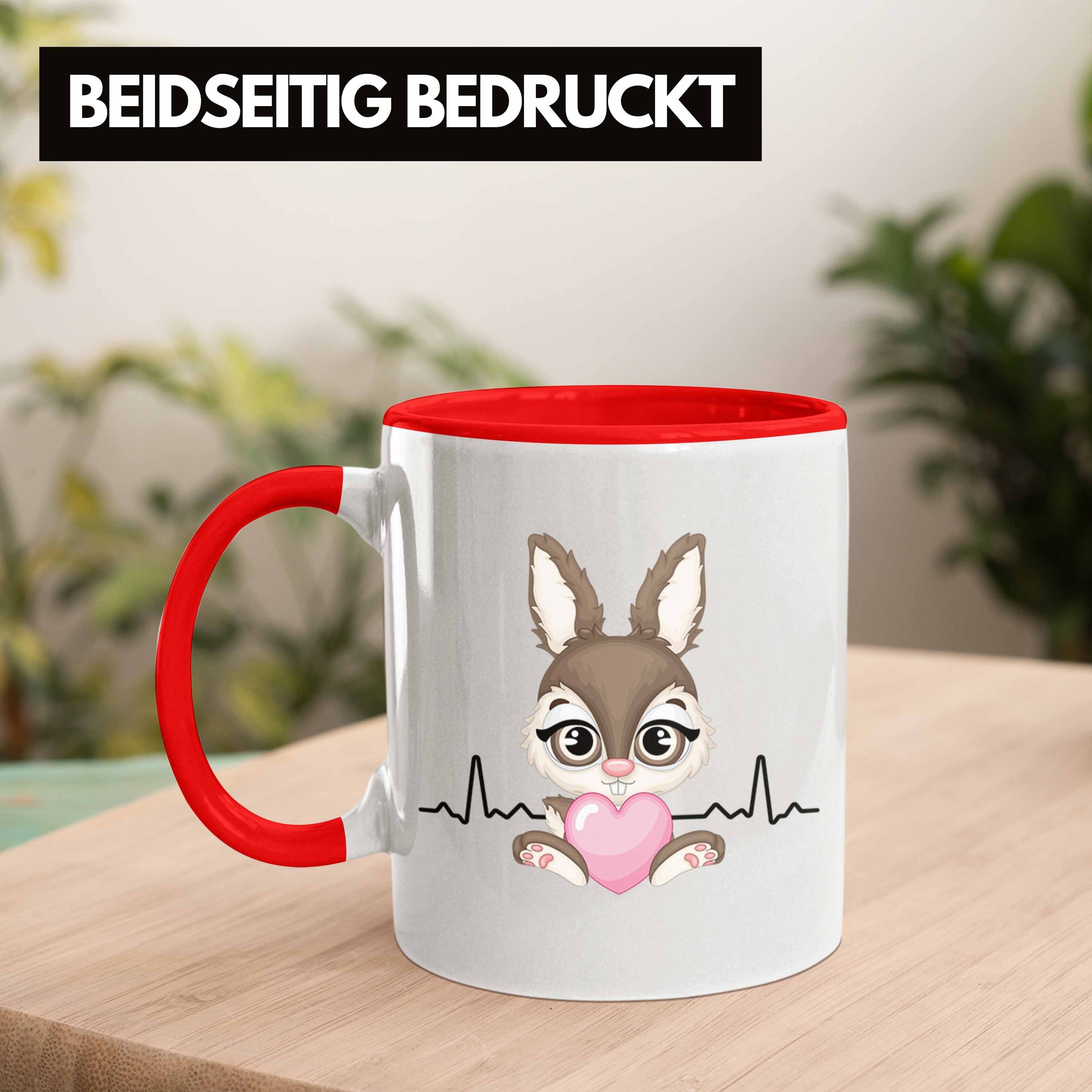 Trendation Hasen-Besitzer Rot Tasse Geschenk Herzschlag Kaninchen Kinder Hasen Tasse
