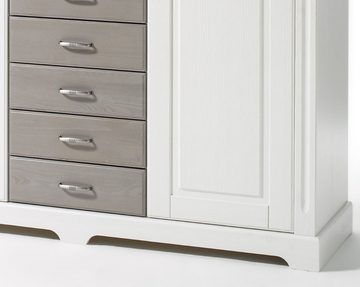 Empinio24 Highboard Cordoba, Breite 144 cm, Kiefer massi weiss grau