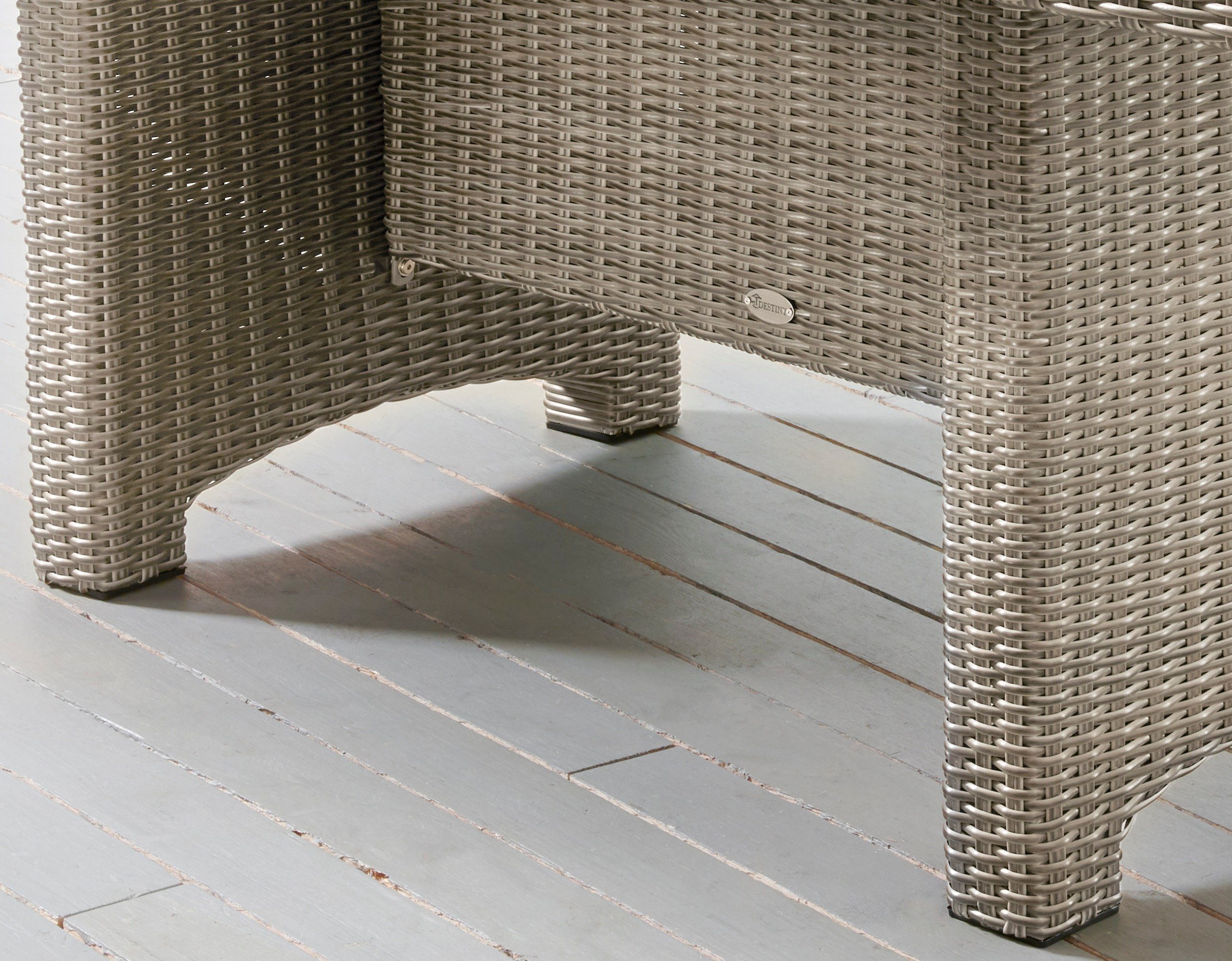 Destiny Gartentisch LUNA, 165x90/200x100 x 75 cm, rechteckig, aufgelegte Glasplatte
